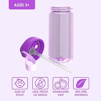 Bentgo Kids Lunch Box Water Bottle - New & Improved 2023 (Purple)