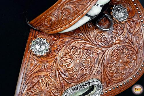 Vista 38 de HILASON Western Horse Treeless Trail Barrel Saddle American Leather Tan Horse Saddle Western Saddle Treeless Saddle Saddle for Horses Negro