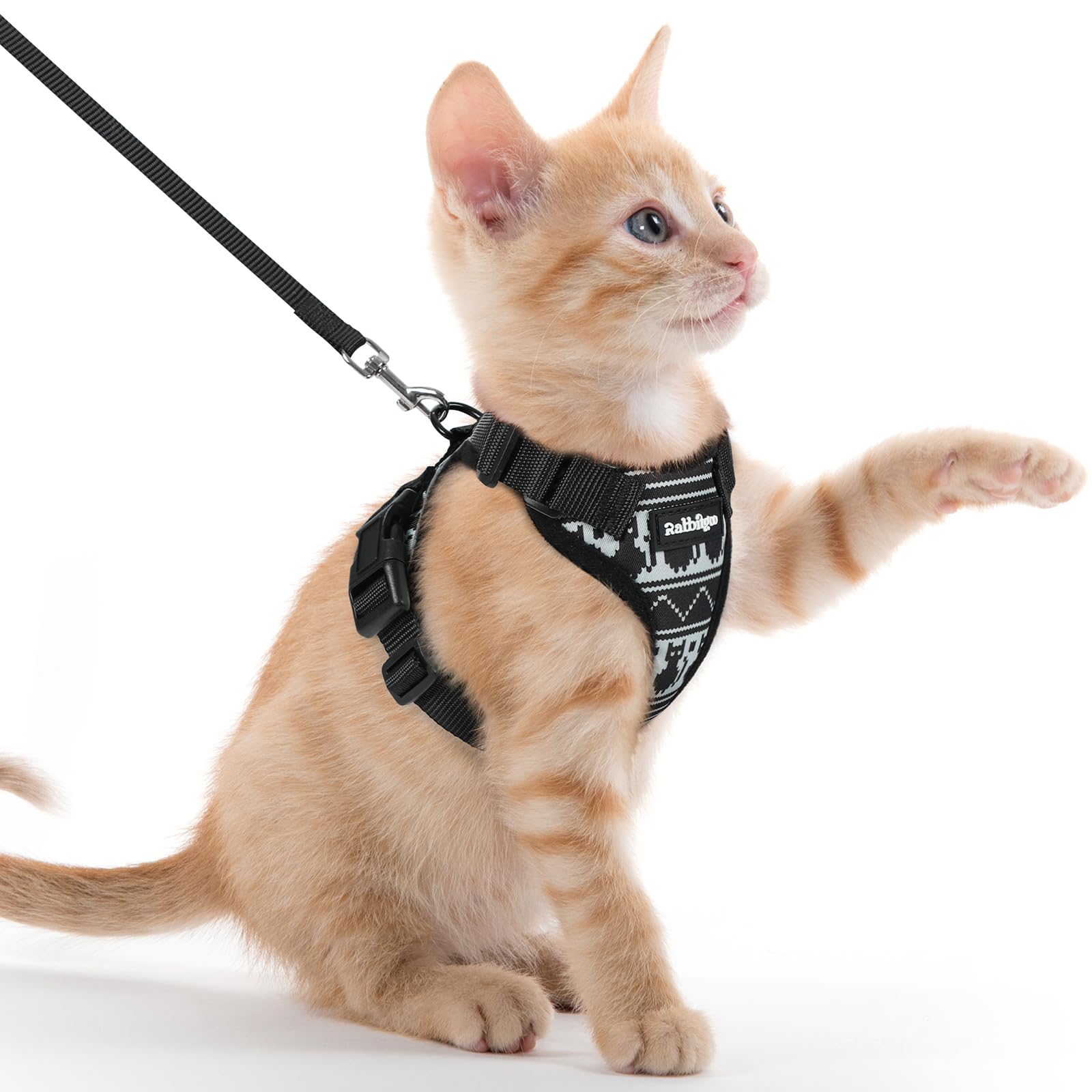 rabbitgoo Cat Harness and Leash Set, Escape Proof Vest, Pixel Tabby
