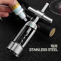 Vista 6 de Drincarier Sacacorchos abridor de vino auto tirante sacacorchos 188 de acero inoxidable