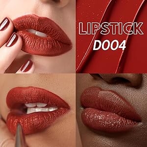 imakeupnow 2PCS Marbled Matte Lip Stick Makeup - Velvety Finish | Naked-lip Feel, Full Coverage, D002+D004