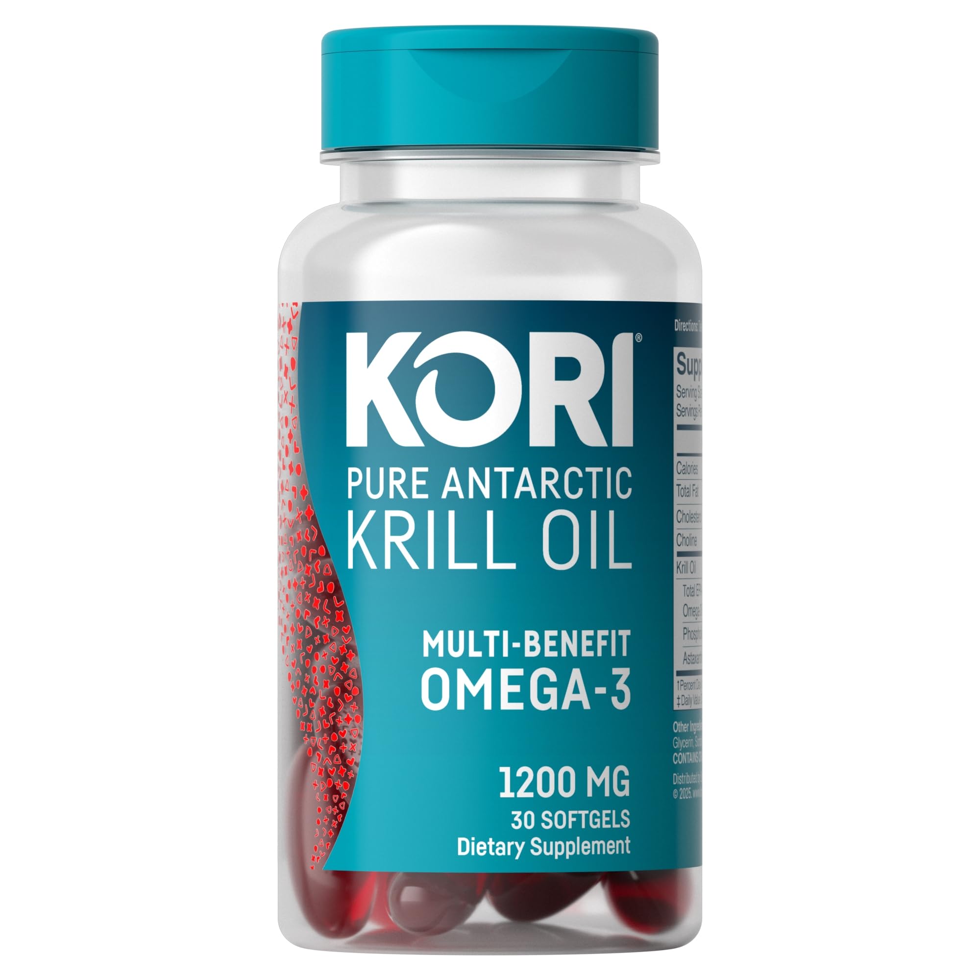 Kori Krill Oil Omega-3 Supplement EPA & DHA Astaxanthin 1200mg, 30 Softgels 30 Count (Pack of 1)