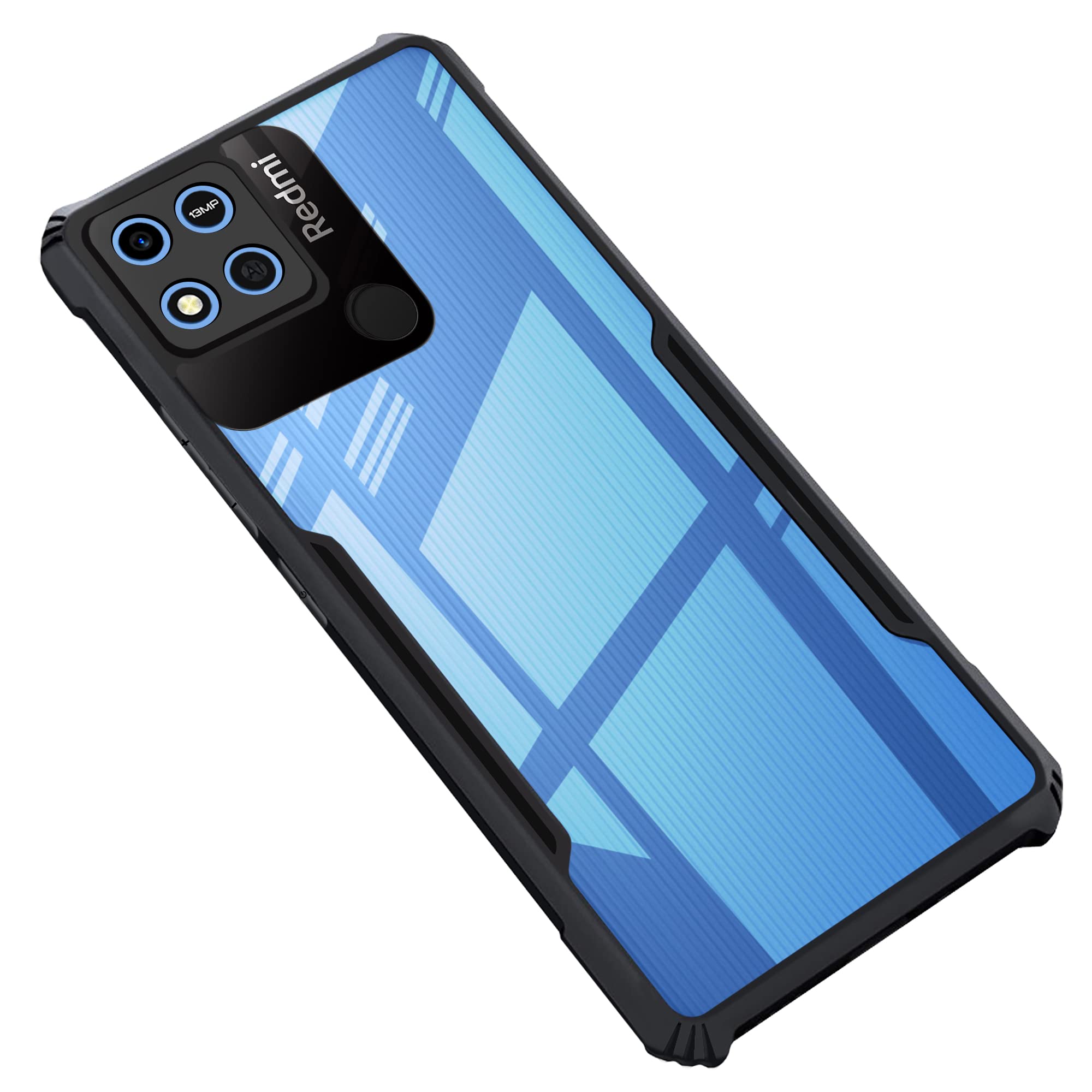 CEDO Redmi 10A / Poco C31 (4G) Back Case Cover | Camera Protection Shockproof Bumper-Edge | Acrylic Crystal Clear 360 Degree Protection TPU+PC | Transparent Eagle Back Case Cover (Black) (B0B15D375H) Amazon Price History, Amazon Price Tracker