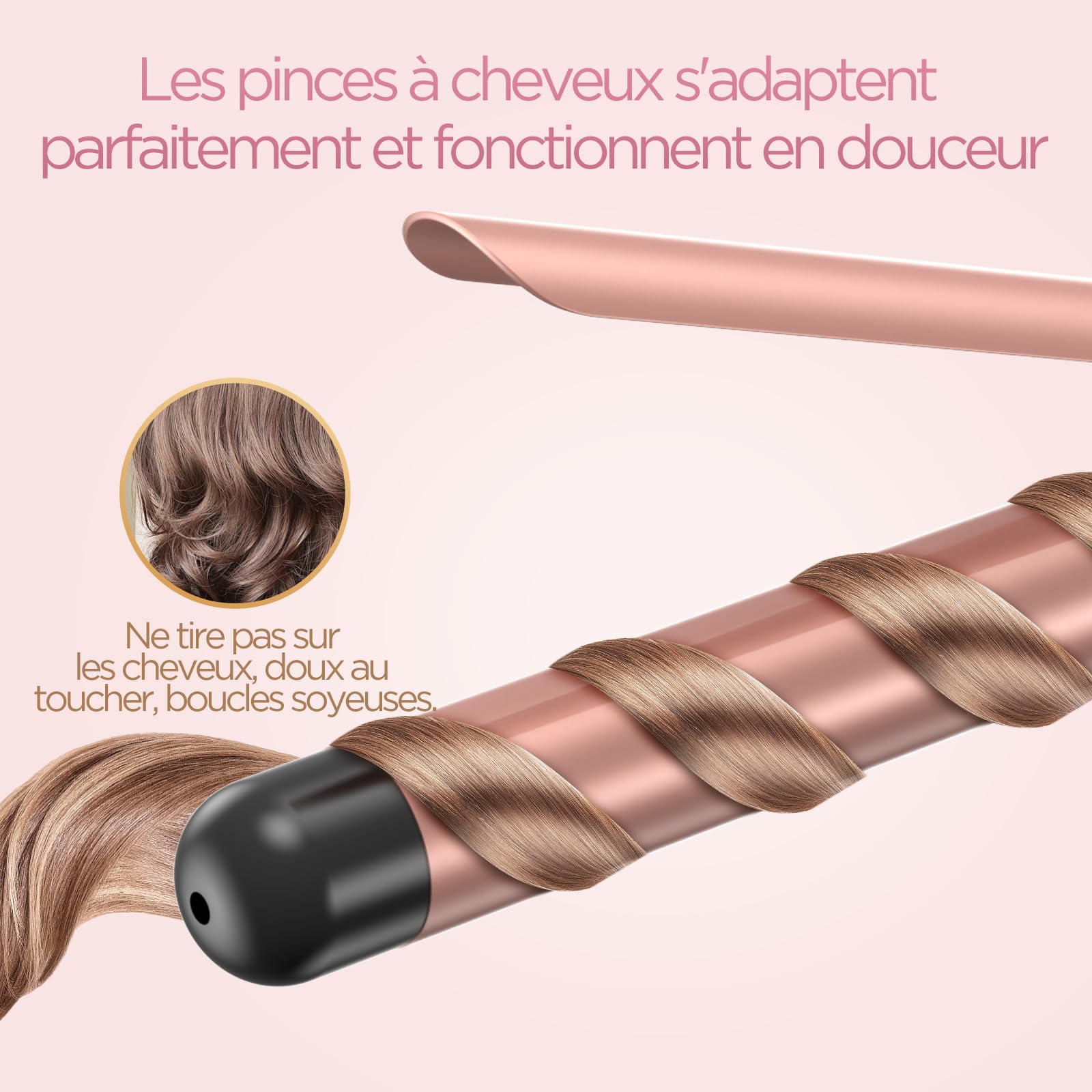 BESTOPE PRO Boucleur a Cheveux 32mm, Fer a Boucler pour Boucles Larges, Multi-Températures Sélectionnables, Boucleur Prolongé, Fer à Boucler à Chauffage Rapide avec Grand Écran LCD