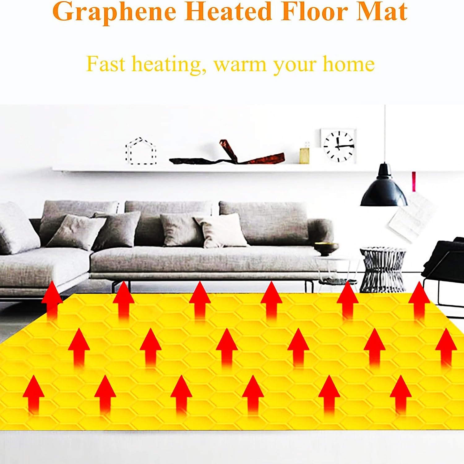 Almohadillas eléctricas para calentar el suelo, alfombrilla calefactora para el suelo, calentador para calentar los dedos de los pies, alfombra eléctrica de calentamiento rápido(A,50x90cm)
