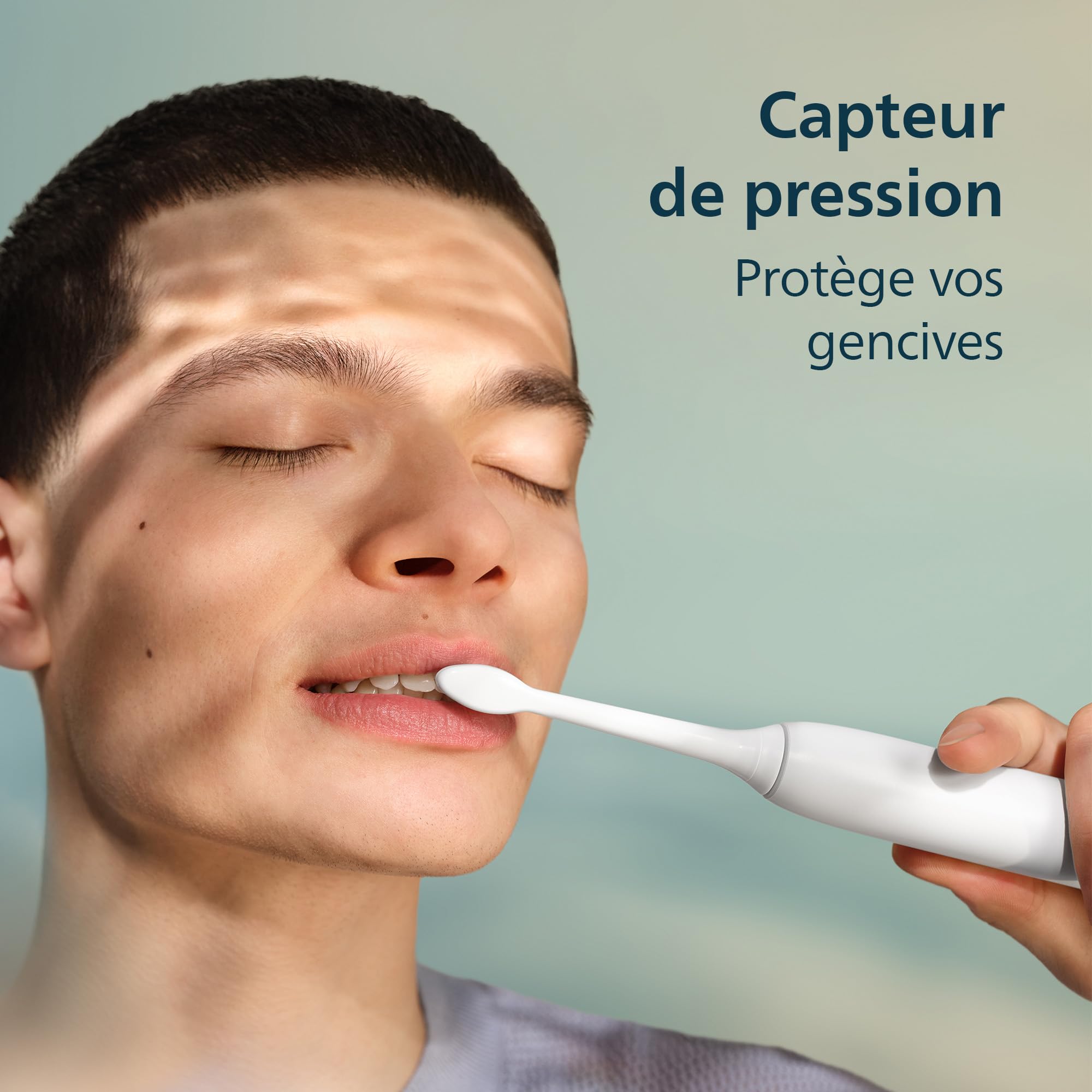 Philips Sonicare série 3100 – Brosse à dents électrique, capteur de pression, 3 intensités, EasyStart, SmarTimer, 14 jours d’autonomie, étui de voyage, coloris blanc, modèle HX4033/21, [Nouveau]
