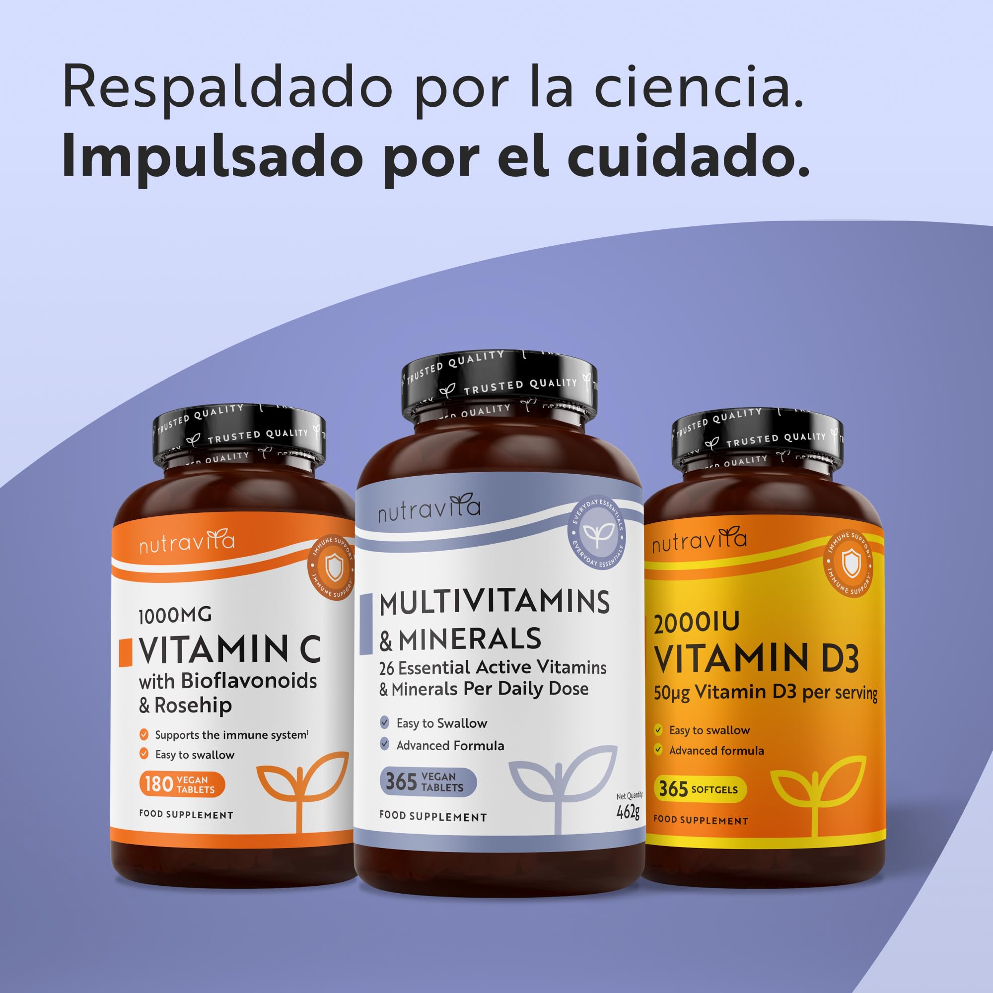 Nutravita Multivitaminas Mujer y Homre - 365 Comprimidos Veganos - Complejo Vitaminico de 26 Activos Esenciales - Vitamina C, D3, A, B12, E y Minerales - Vitaminas para el Cansancio - Multivitamínico