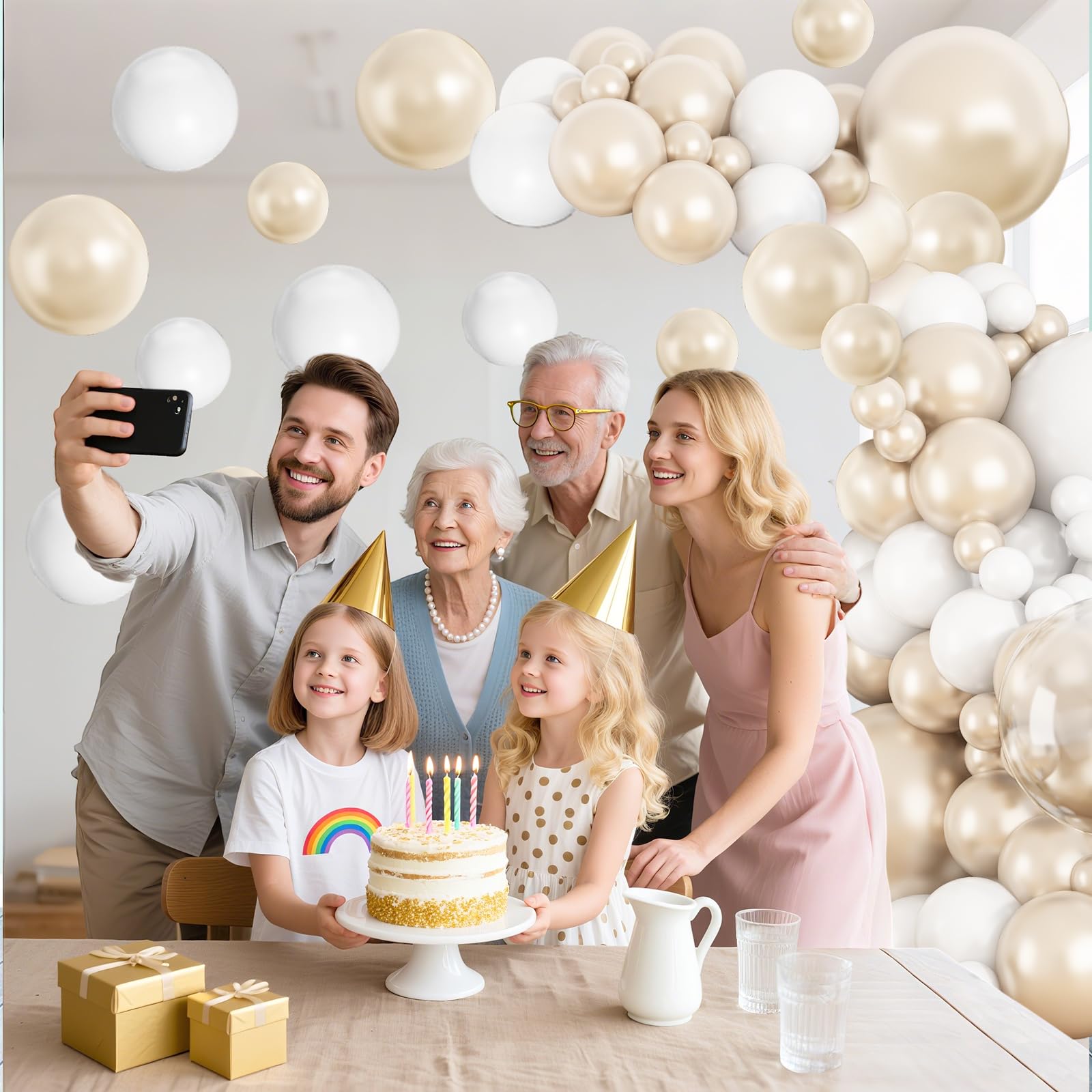 Kit de arco de globos blanco perla
