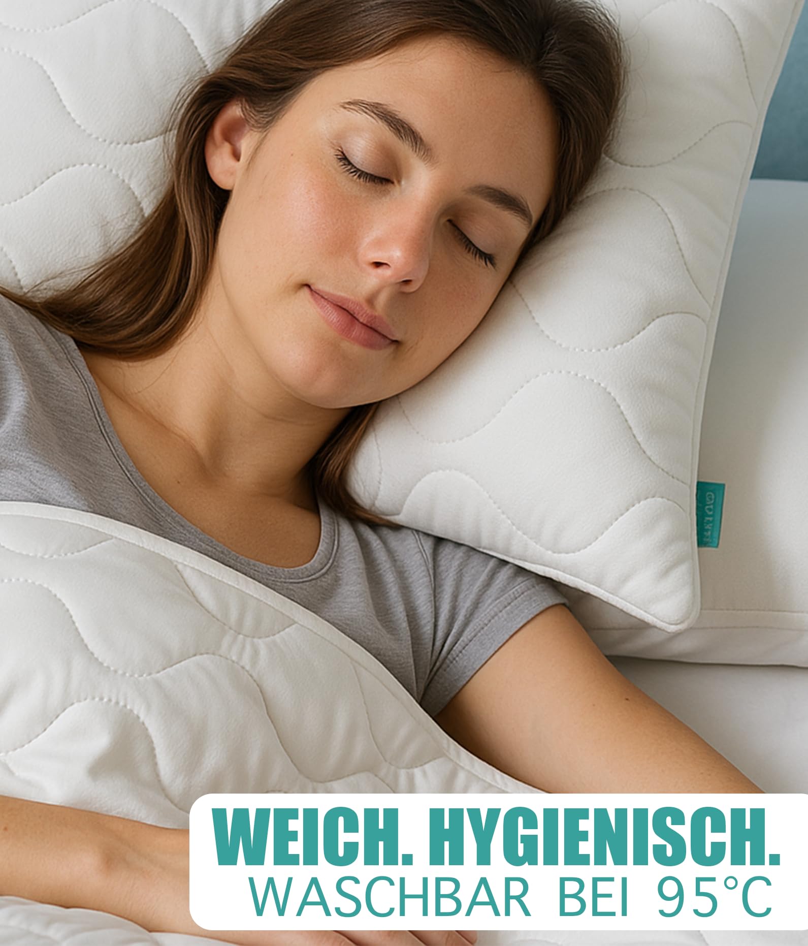 KNERST Bettdecke Und Kissen Set - 135x200 cm, Weiß, 4-teilig, Made in Europe