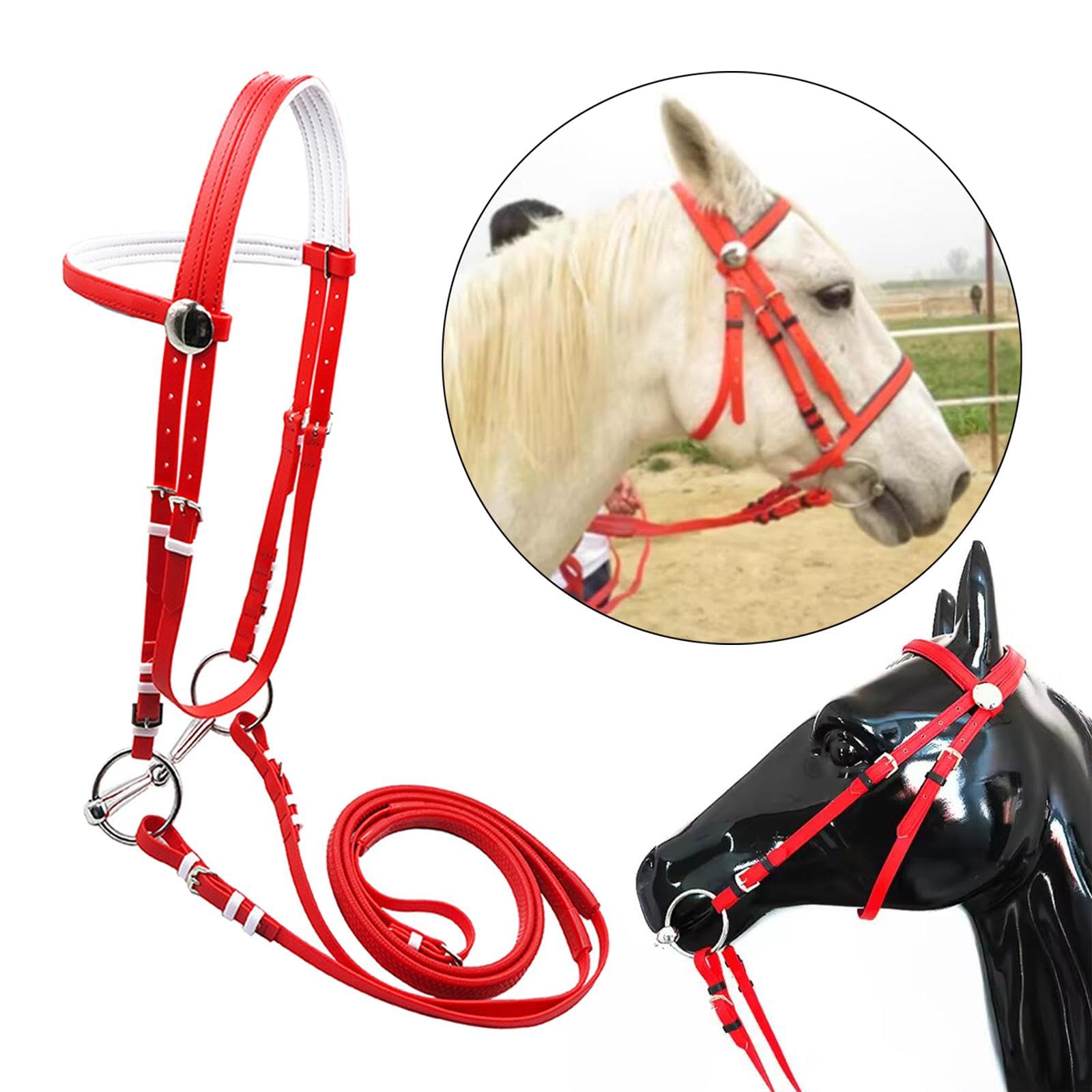 Sharplace Brida de Caballo con Riendas, Equipo de Montar, Arnés, Cabestro, Cuerda de Montar para Sendero