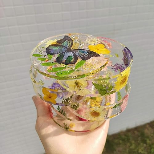 Miniatura 4 de FUNSHOWCASE Caja de almacenamiento giratoria, juego de moldes de silicona de resina epoxi, organizador de 6 capas con tapa y rodamientos,