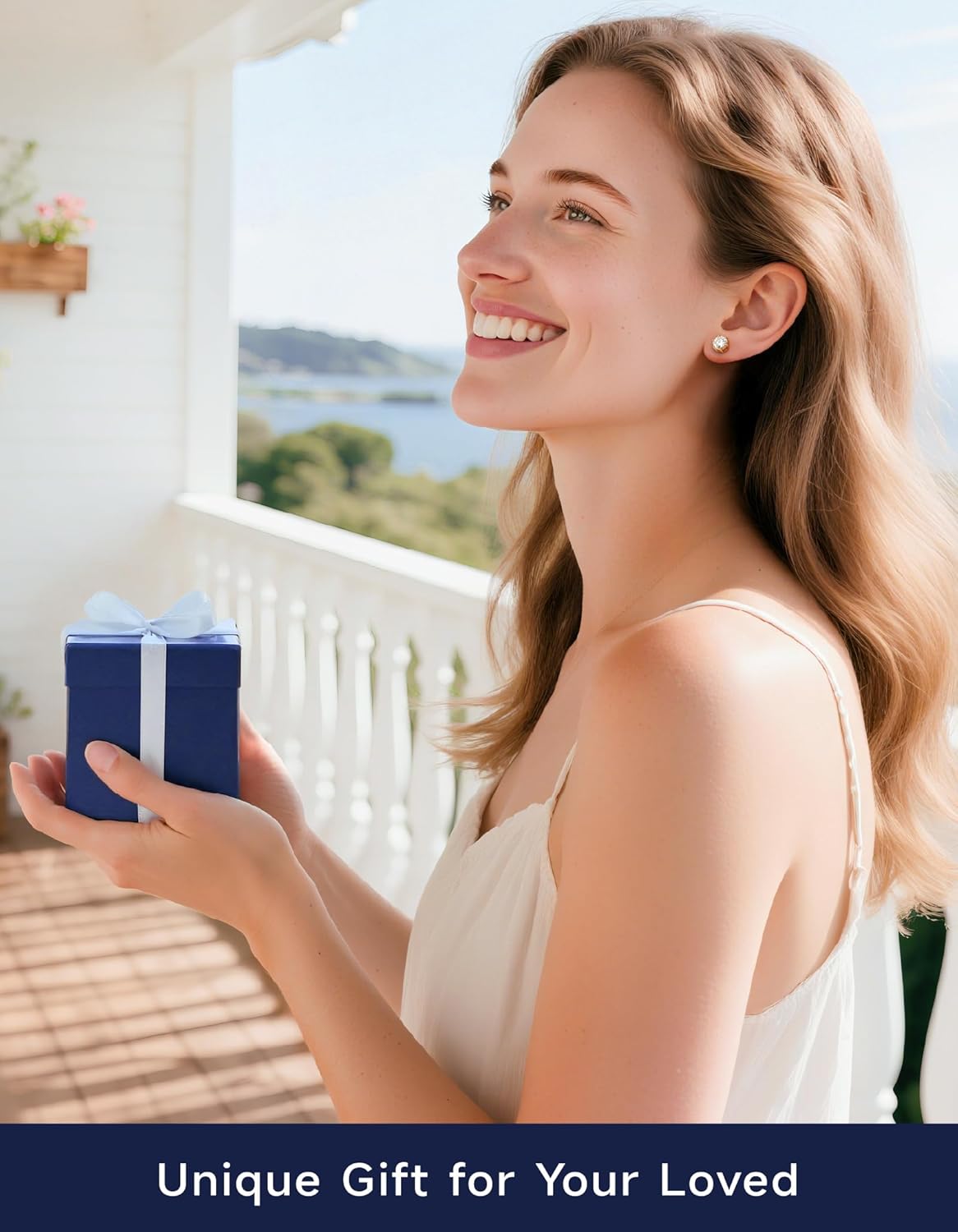 MomentWish 14K Gold Plated Stud Earrings, Birthday Gifts for Women, 1-2 Carat Moissanite Earrings, Lab Created Diamond Earring, Yellow/Rose Gold Plated 925 Sterling Silver Earring Jewelry Women Men - Image 6