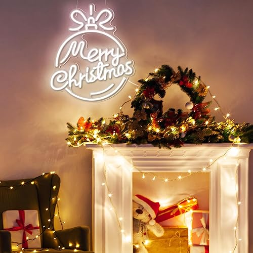 Miniatura 5 de Xuhal Letreros de neón de acrílico con texto en inglés "Merry Christmas", luz de neón de Navidad, luz LED de neón para decoración de pared, fiesta