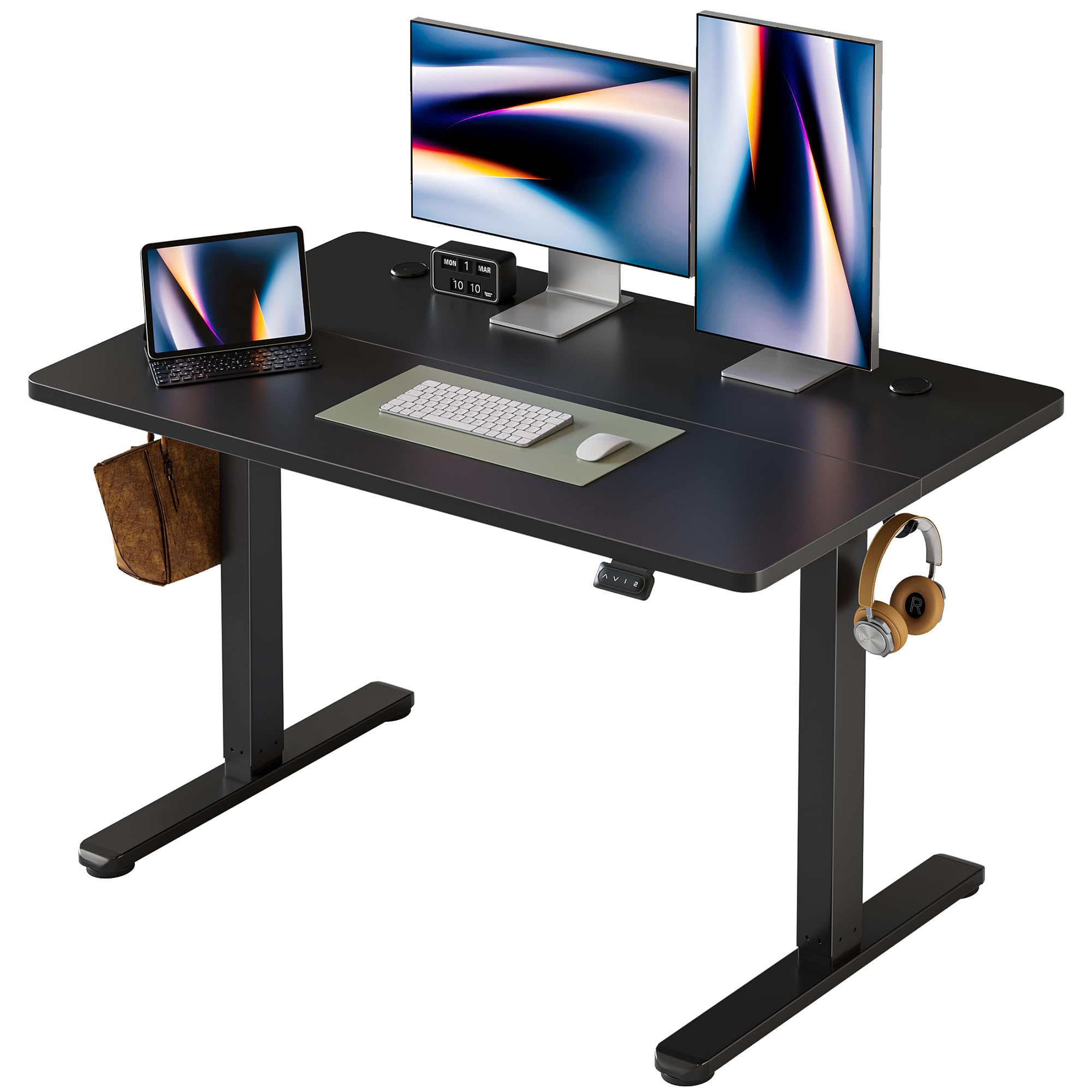 Amazon | FEZIBO 電動 昇降デスク スタンディングデスク 幅120cm 奥行 