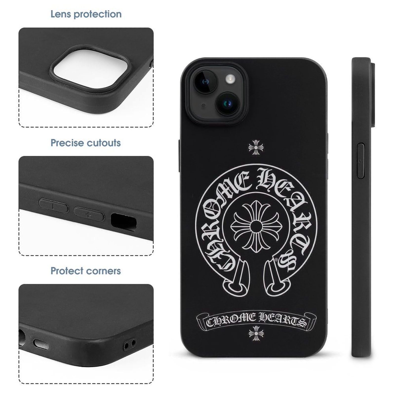 Chrome Hearts iPhone 15 Case, Smartphone Case, Mobile Phone Cover