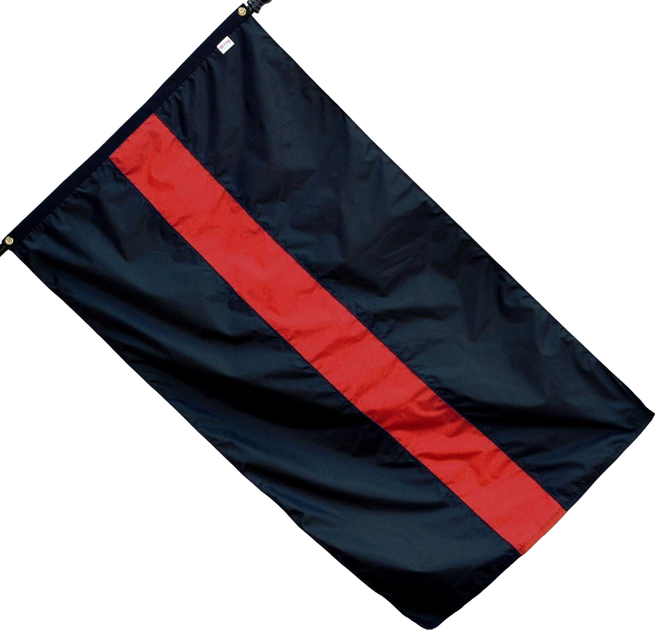 US Flag Factory 3x5 FT Thin Red Line Flag (Sewn Stripes) for Firefighters - Outdoor SolarMax Nylon Flag - 100% Made in America