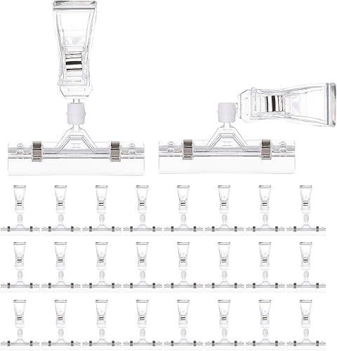 Coobbar 25 piezas de papel de señal de la exhibición de la tarjeta de precio, etiqueta de precio, clips de promoción, soporte (4 x 3-1/8 pulgadas)