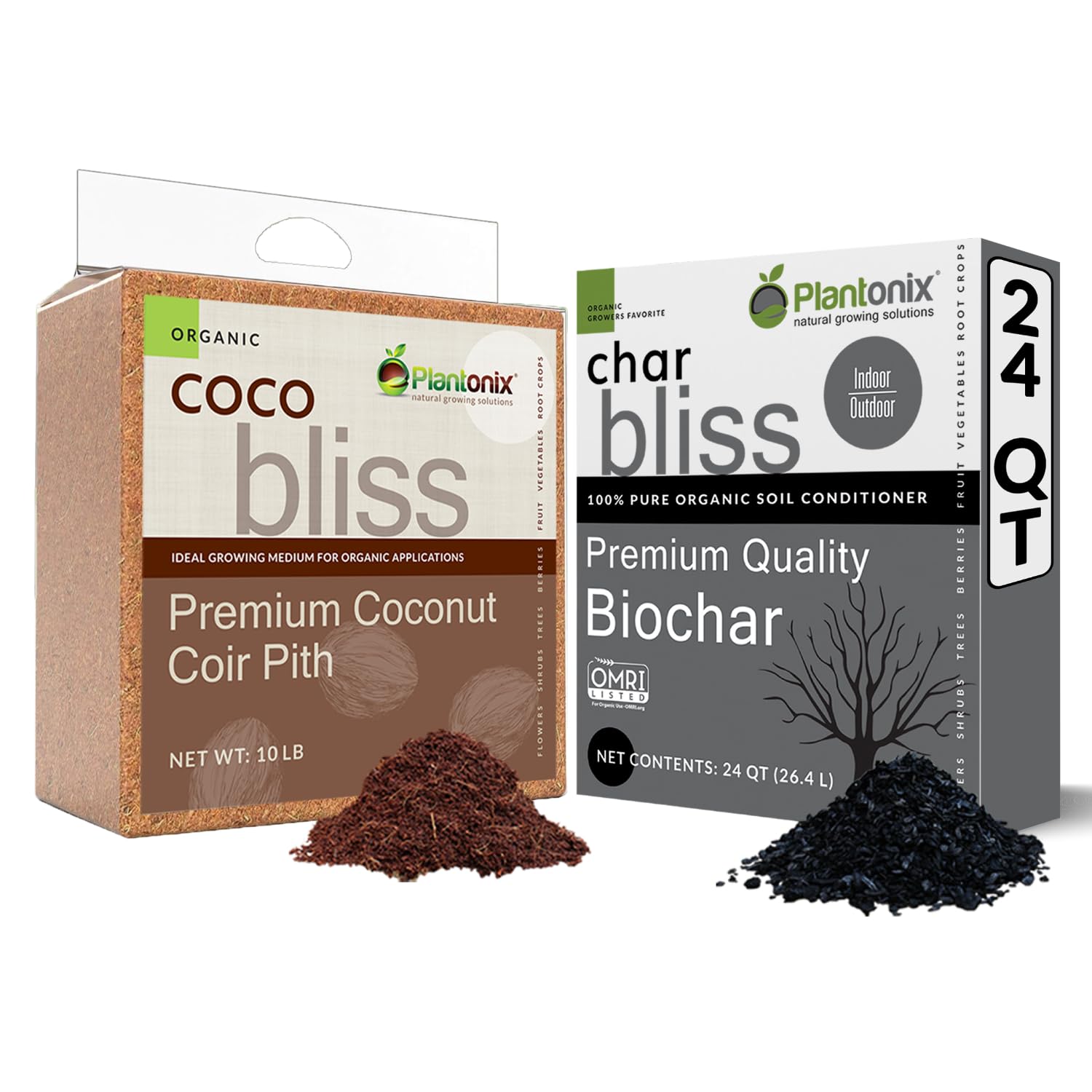 Amazon.com : Coco Bliss (10lbs) + Char Bliss (24 Qts) - Coco Coir