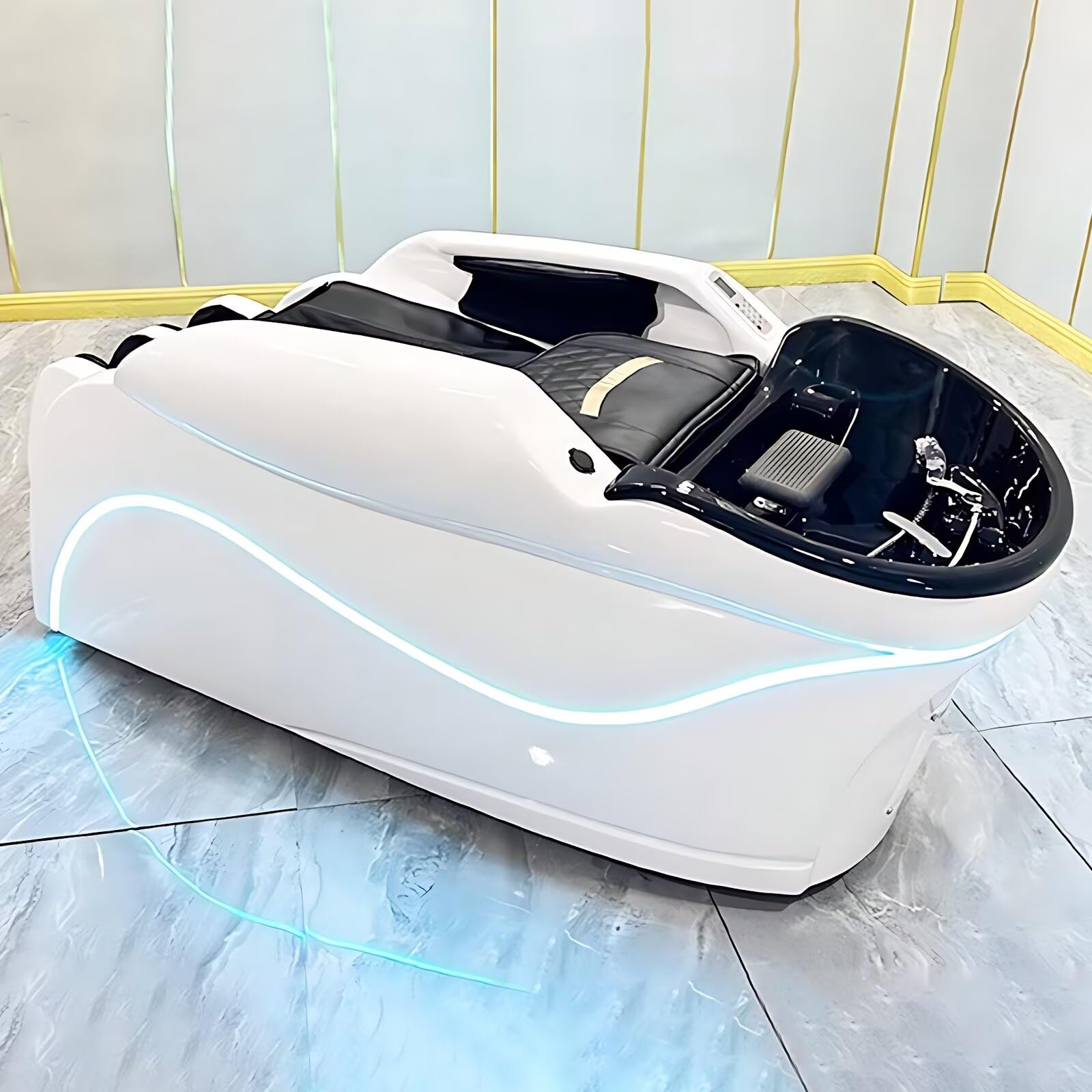 Spa Shampoo Bed Electric Massage Table with Blue Light Head Spa Equipment Beauty Bed Includes Body Massage Water