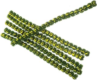 Milisten 6 Piezas Franjas de arbustos simulados Modelo vegetación Artificial para Exteriores arbustos en Miniatura Interior seto Falso seto Artificial arbusto simulado el plastico Amarillo