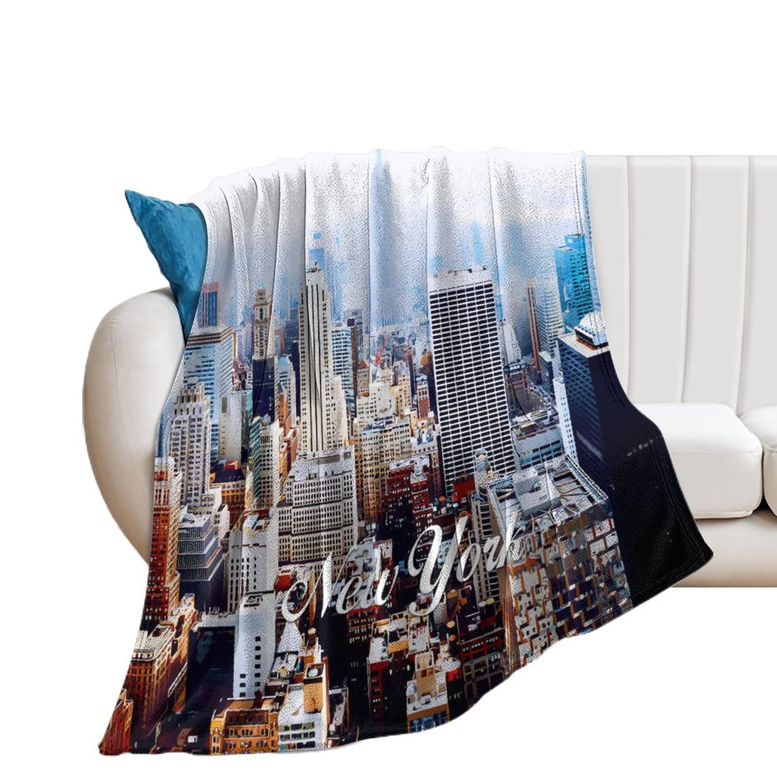 Couverture en flanelle New York pour canapé et soirées ciné