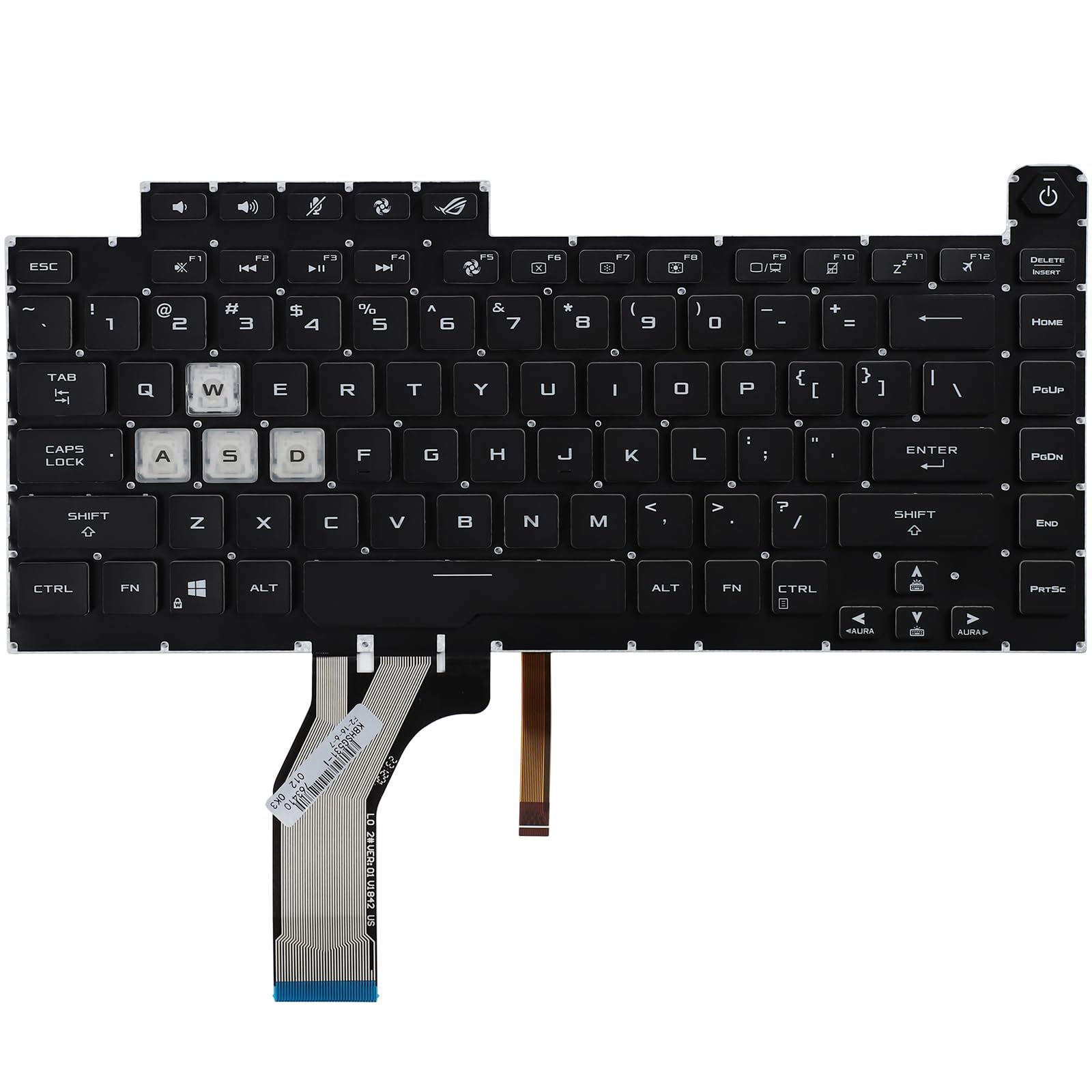 WS Rewrite 篝 Colorful backlight Keyboard Replacement for ASUS ROG Strix G531