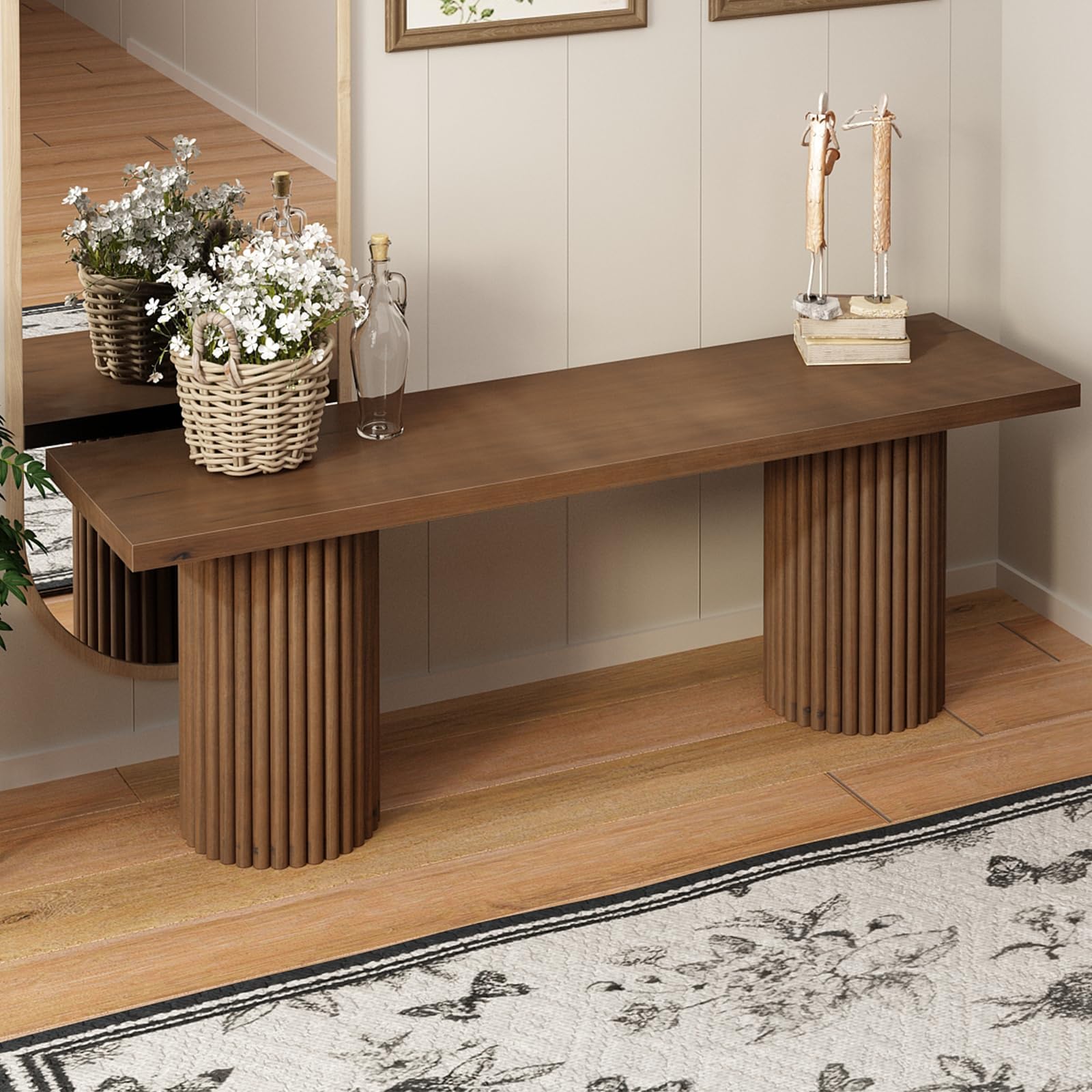 Snapklik.com : Farmhouse Long Wood Bench, 43
