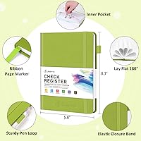 Vista 3 de JUBTIC Registros de cheques A5 para chequera personal, libro de registro de transacciones del libro mayor para pequeñas empresas. Rastrea pagos