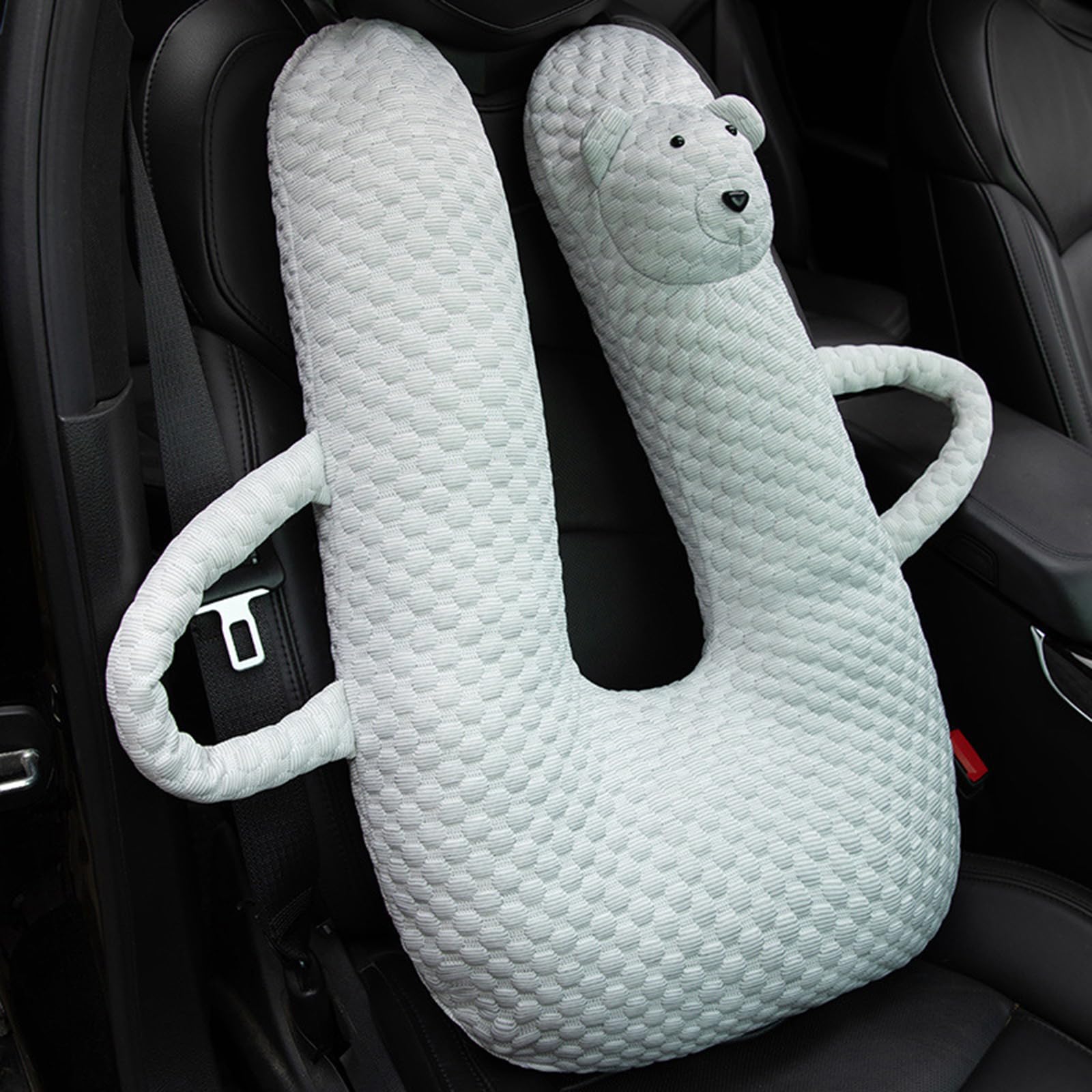 Cuscino Comfort da viaggio per veicoli, cuscino per collo e corpo in tessuto morbido, supporto a forma U, maniglie laterali, cuscino per dormire rilassante nel fine settimana Cuscino lato sedile