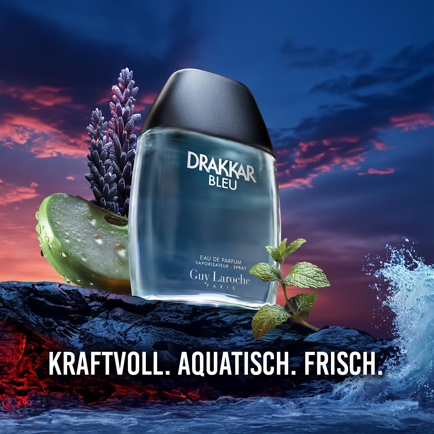Guy Laroche Drakkar Bleu, Ikonischer Designerduft, Kraftvolles, aquatisches & frisches Eau de Parfum, 100ml