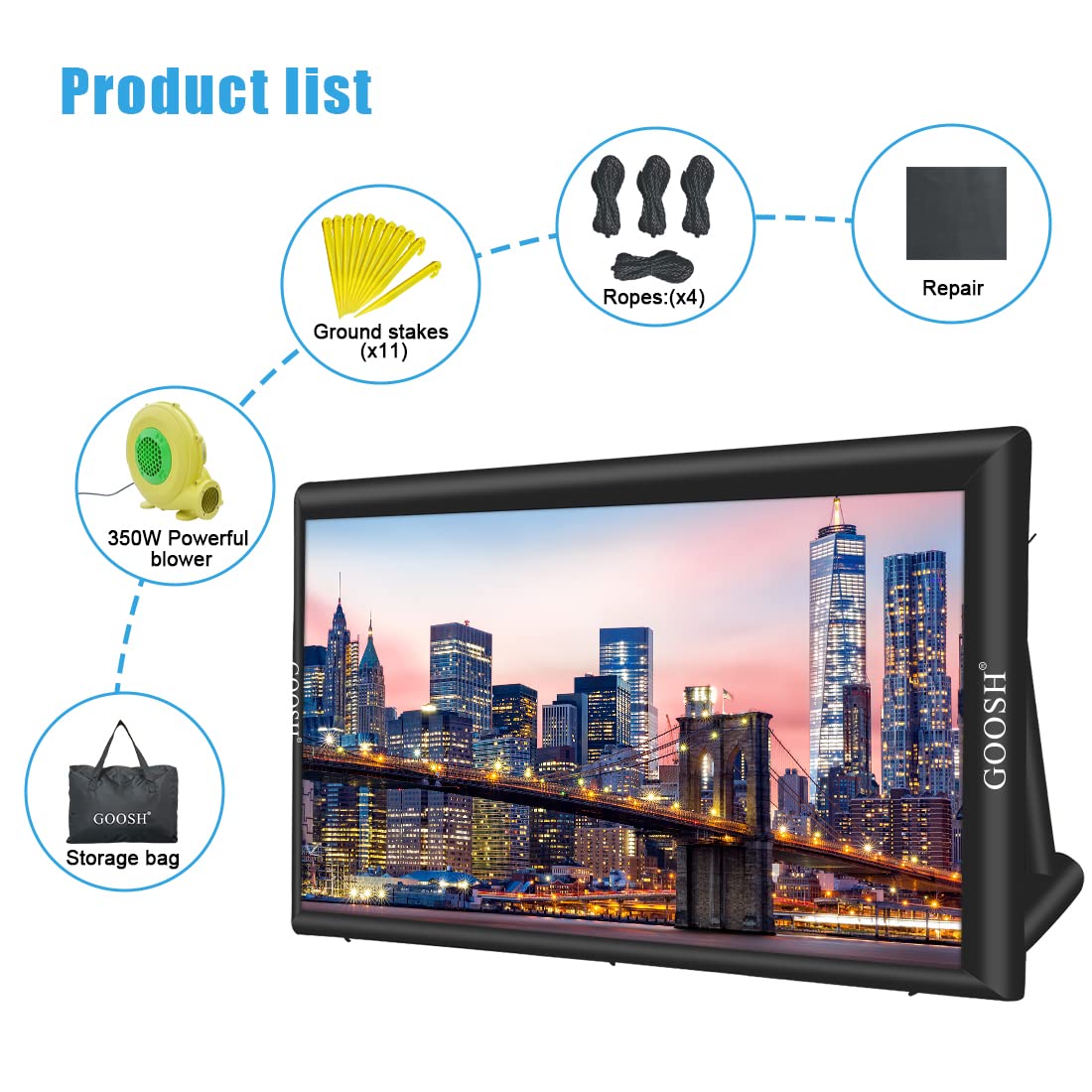 Buy GOOSH Inflatable Projector Screen, Inflatable Movie Screen Outdoor ...