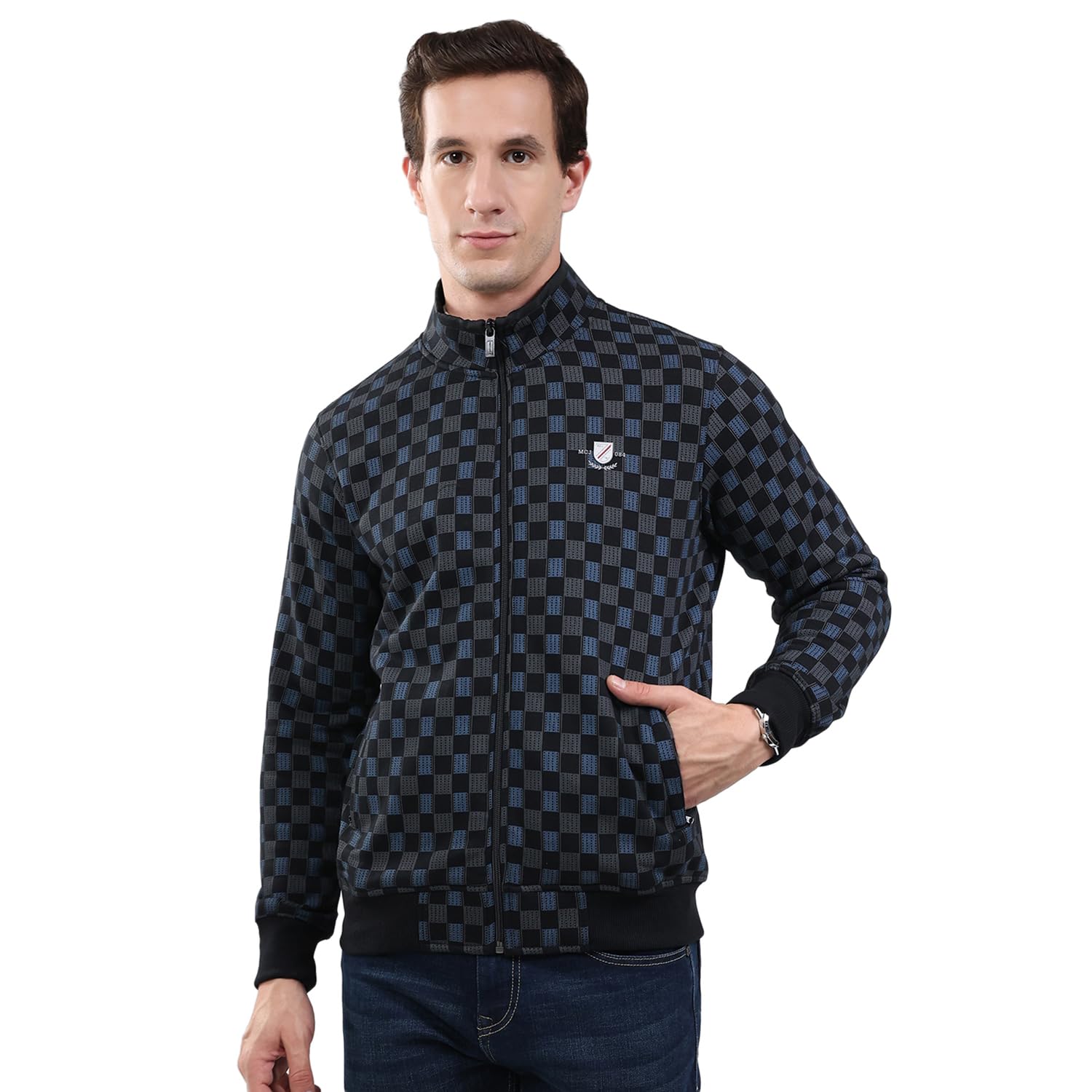 monte carlo Men's Regular Fit Sweatshirt | Solid Pattern | Zip Closure with Full Sleeve Band Neck | Zipper Sweatshirt for Men-picture-30