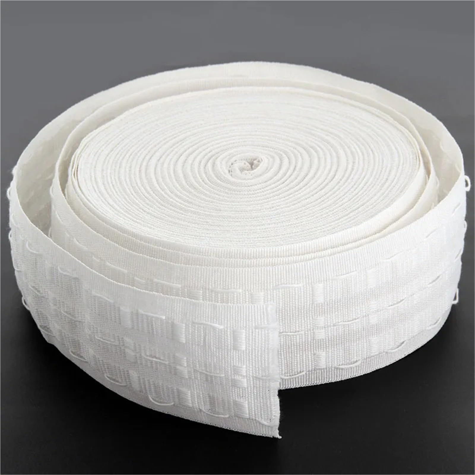 Rufflette pour Rideaux Bande plissée Blanche de 10/30 mètres, à Utiliser for Le Rideau, Bande supérieure œillets, Crochet, Accessoires(5 Meters)