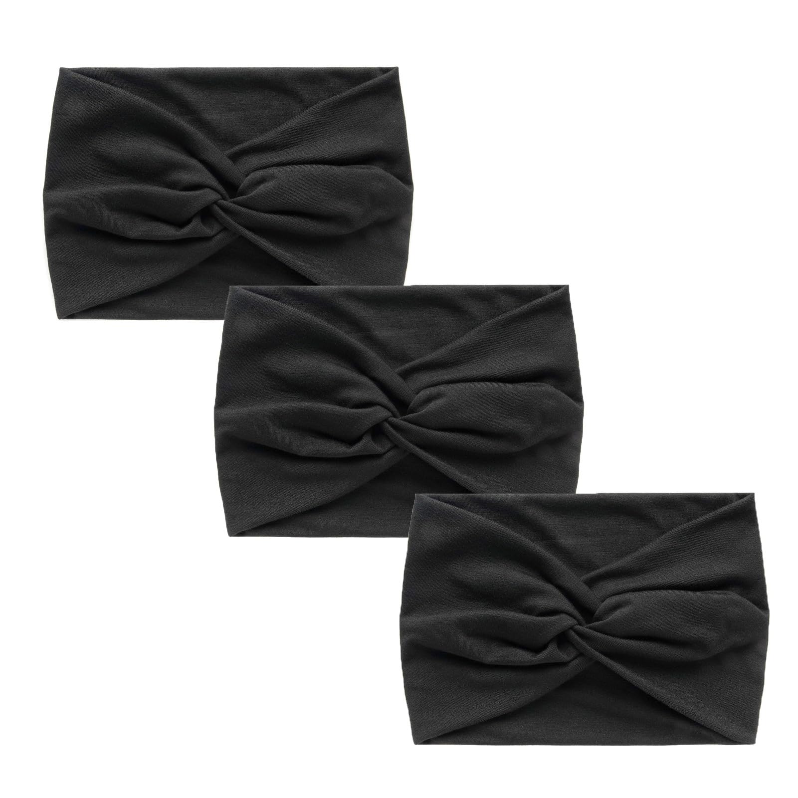 Headbands for Women Wide Hair Band,3 Pcs Solid Color Sports Yoga Head Wrap Hairbands Elastic Hairbands, solid color 3 - Image 4