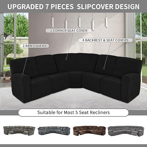 Miniatura 4 de Easy-Going Funda reclinable 100% impermeable, funda elástica para sofás reclinables, funda de sofá modular extragrande, protector de muebles en