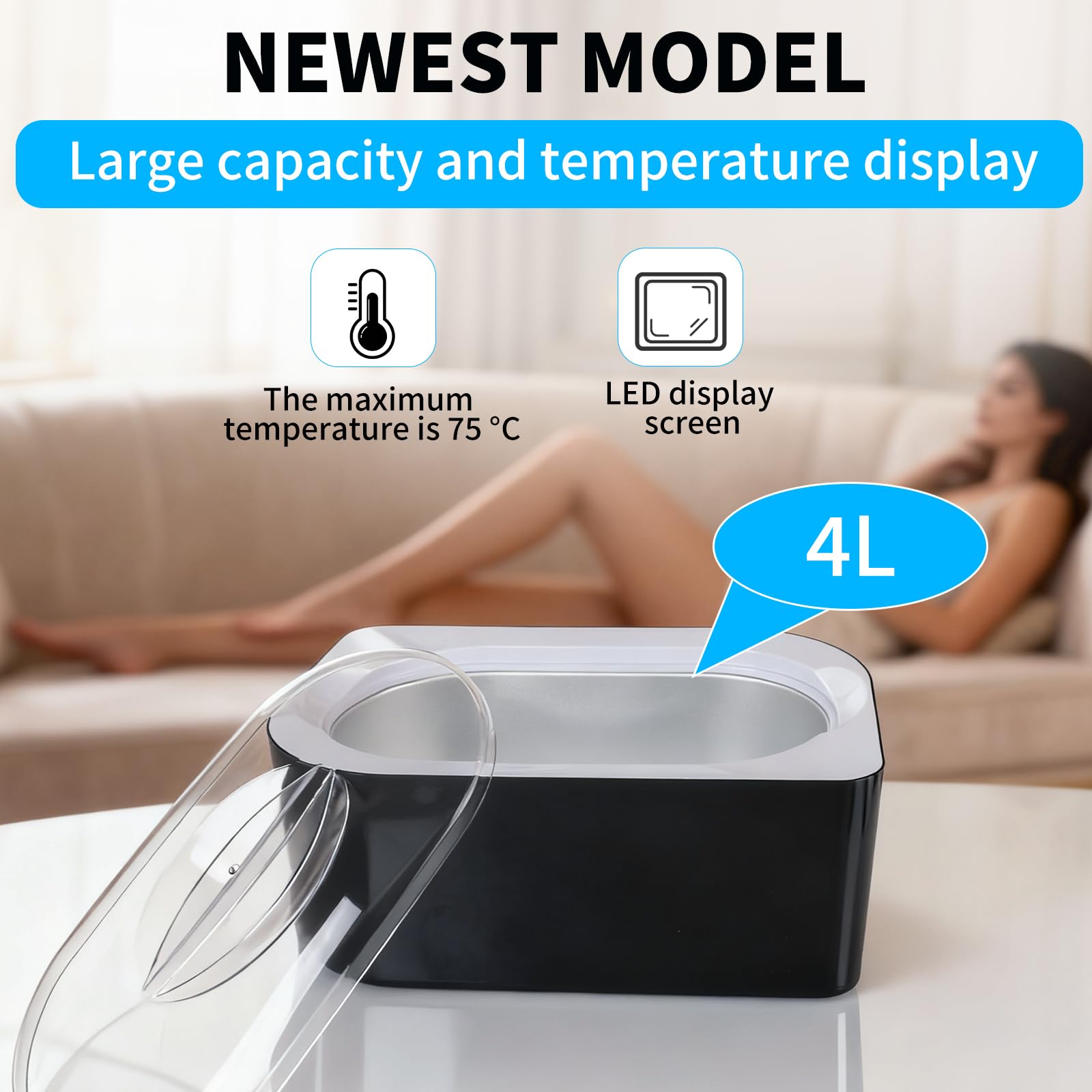 SWAWIS 4L Bagno di Paraffina per Mani Nuova Evoluzione, Doppia Modalità e Piedi Scalda Paraffina Cera 1800g Paraffina e Accessori Idrata, Ammorbidisce e Rivitalizza la Pelle