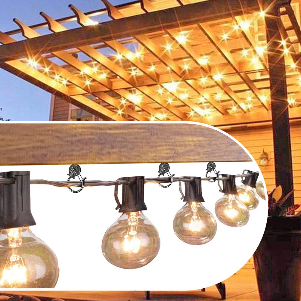 Suреr Chеар 🛒 Dolibest Q-Hanger Christmas Light Hooks for Outside, Screw Hooks for Outdoor String Lights, Ceiling Hooks with Safety Buckle Design for Garage New Year Holiday Party Festival Decoration (20PCS)