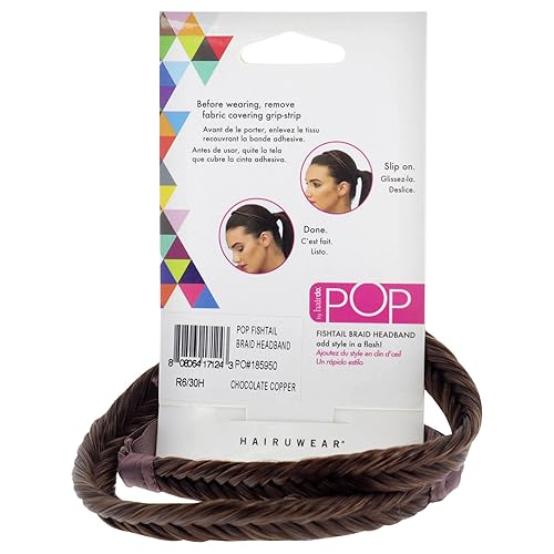 Miniatura 4 de Diadema de doble trenza pop, R2 Ebony