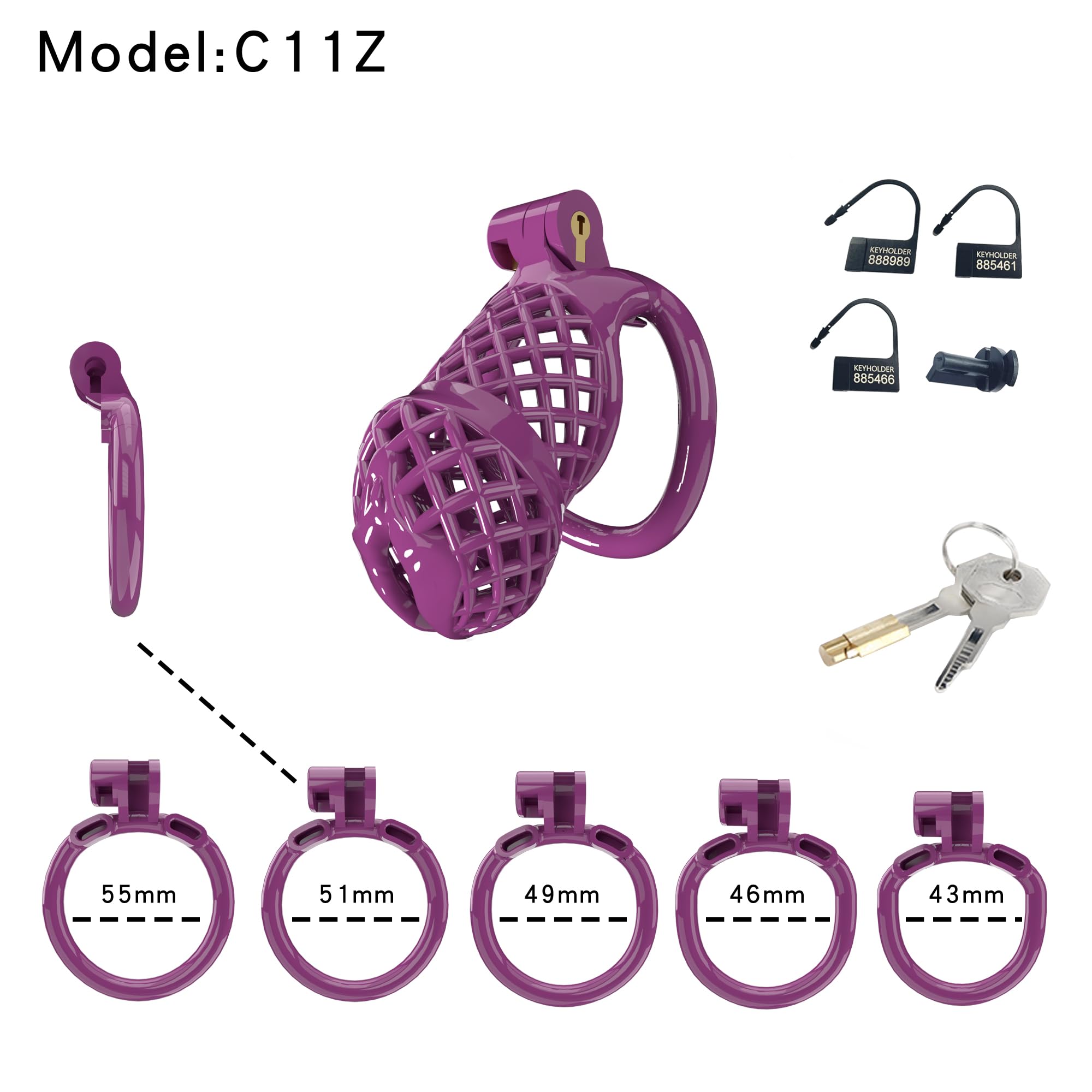 Hdynasty Gabbia Fitness da Uomo in Resina Viola con Cinque Anelli