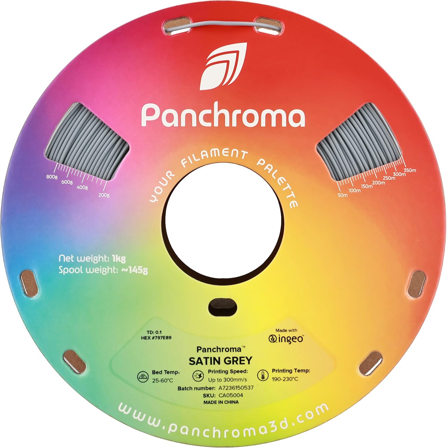 Polymaker Panchroma Satin PLA Filament, Satin Grey 1.75mm 3D Printing Filament, 3D Printer PLA Filament, Fit Most FDM 3D Printers, 1kg Spool (2.2lbs) - Image 7