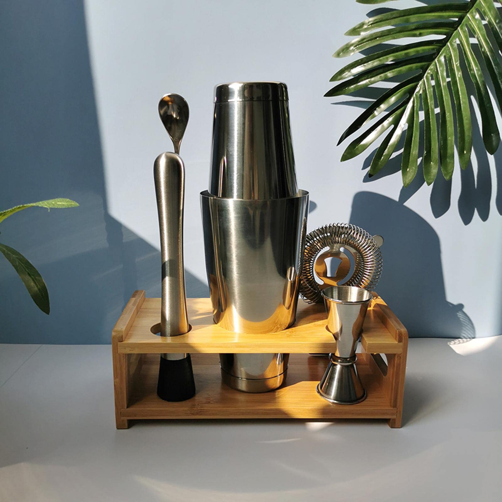 Cocktail Shaker Bar Set Utensili per Il Vino Accessori per Il Bar Attrezzi Whisky Barware Mixer Kit per Barista Set di Shaker Boston in Acciaio Inossidabile L4-1 (S602)