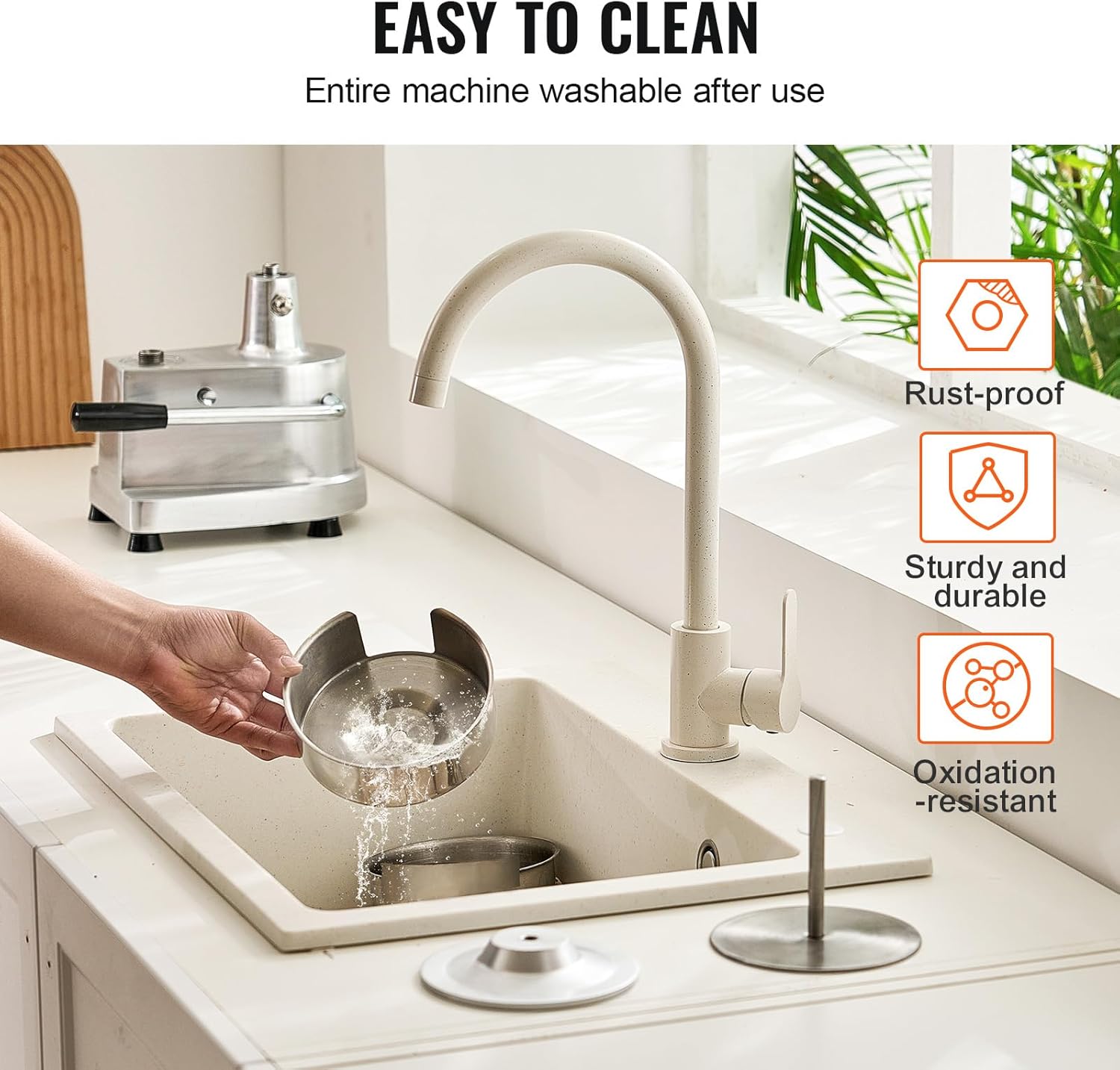 VEVOR Commercial Burger Patty Maker with burger papers and gloves