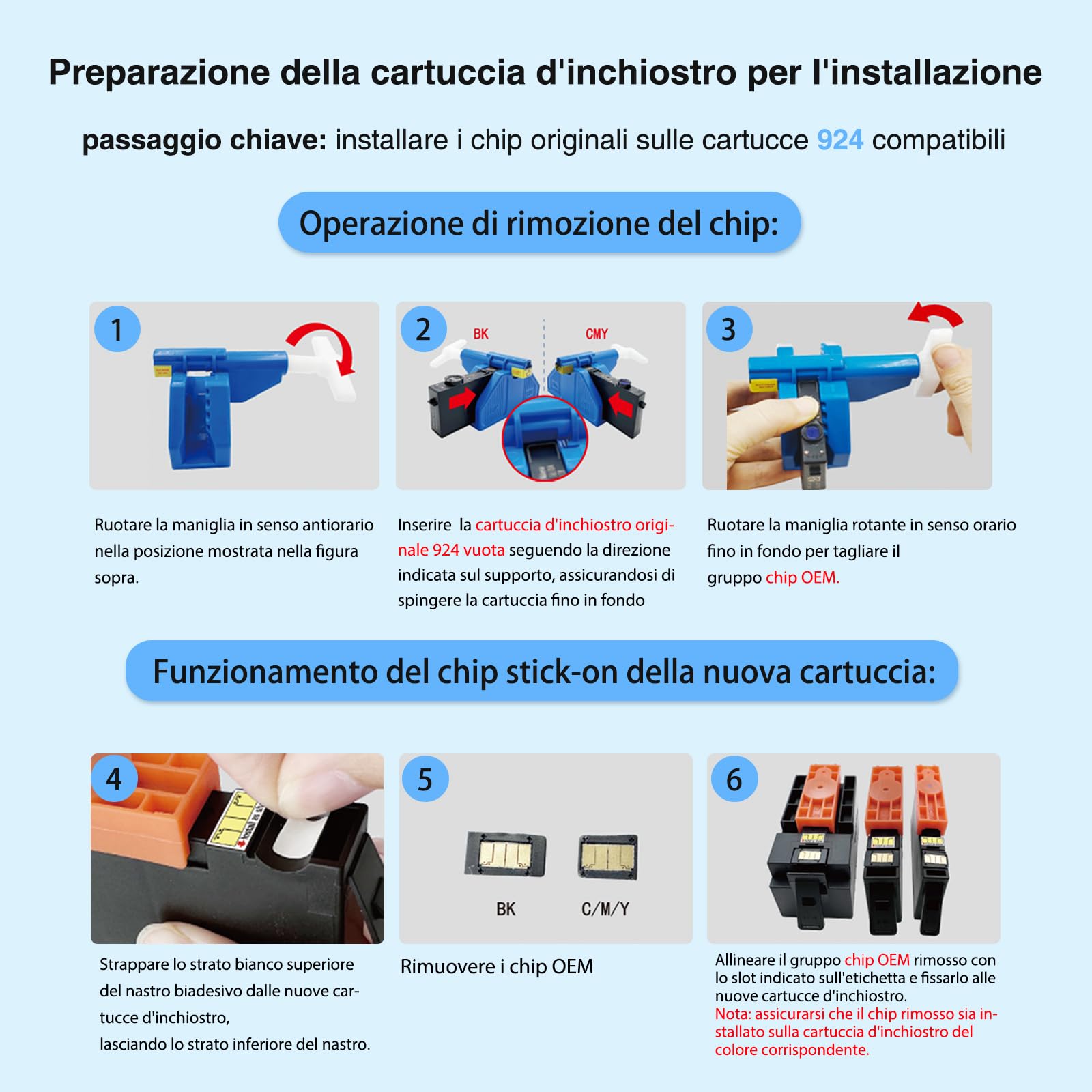 Starink 924 - Cartucce d'inchiostro Compatibili con HP 924 924e per Cartucce HP OfficeJet 8120e 8122e 8124e 8125e pour OfficeJet Pro 8130e 8132e 8134e 8138e 8139e, Confezione da 4 Pezzi, Senza Chip)