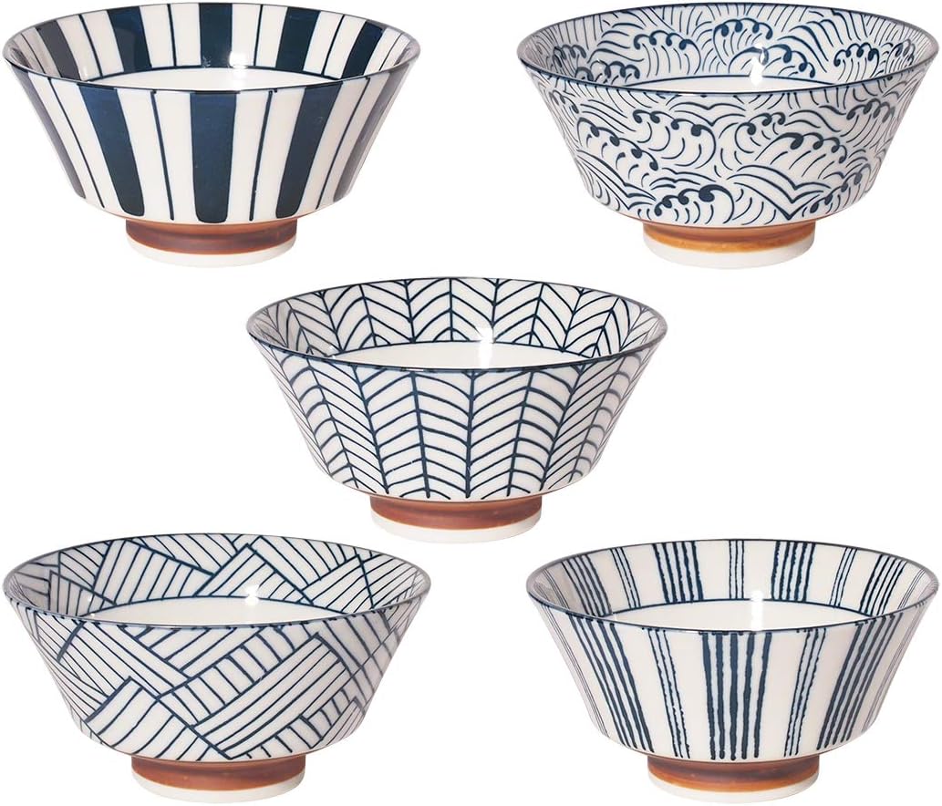 Minorutouki mino ware JUJU anti-type Multi Bowl 5 Pattern Set φ5.91×H2.95in 10.71oz Made in Japan