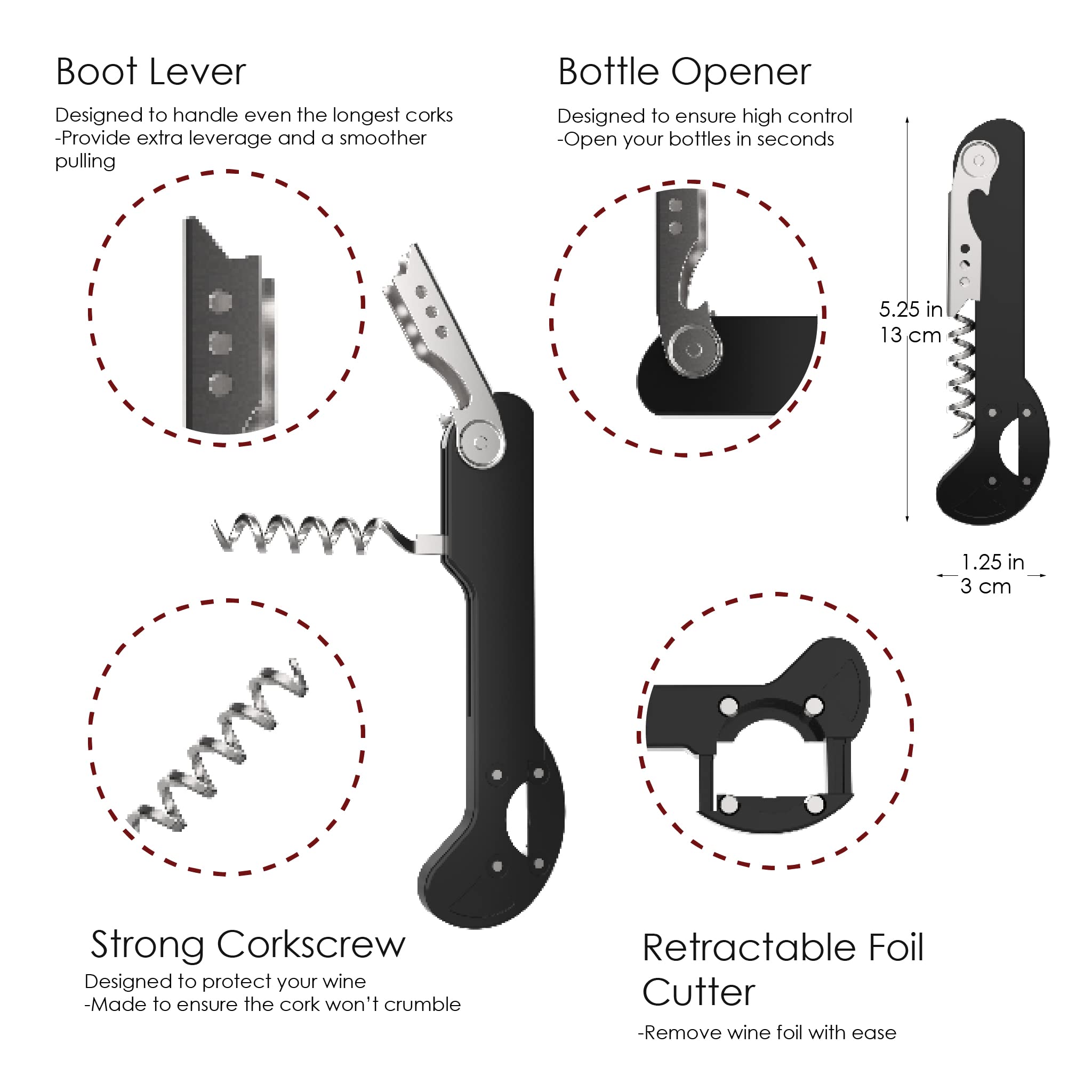 Wine Opener - Restaurant Quality Corkscrew -4