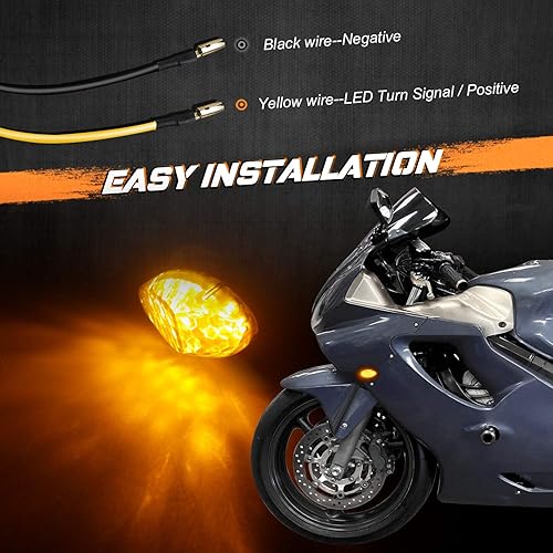 Miniatura 4 de NTHREEAUTO 2 luces intermitentes LED de montaje empotrado ámbar compatibles con Honda CBR600RR CBR1000RR CBR 600 F4 CBR900 CBR919 CBR929 CBR 600 F4i