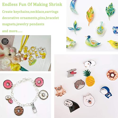 Miniatura 6 de Hojas de plástico retráctil, paquete de 36 hojas de película retráctil, hojas de papel retráctil lijadas, kit de papel de arte retráctil para