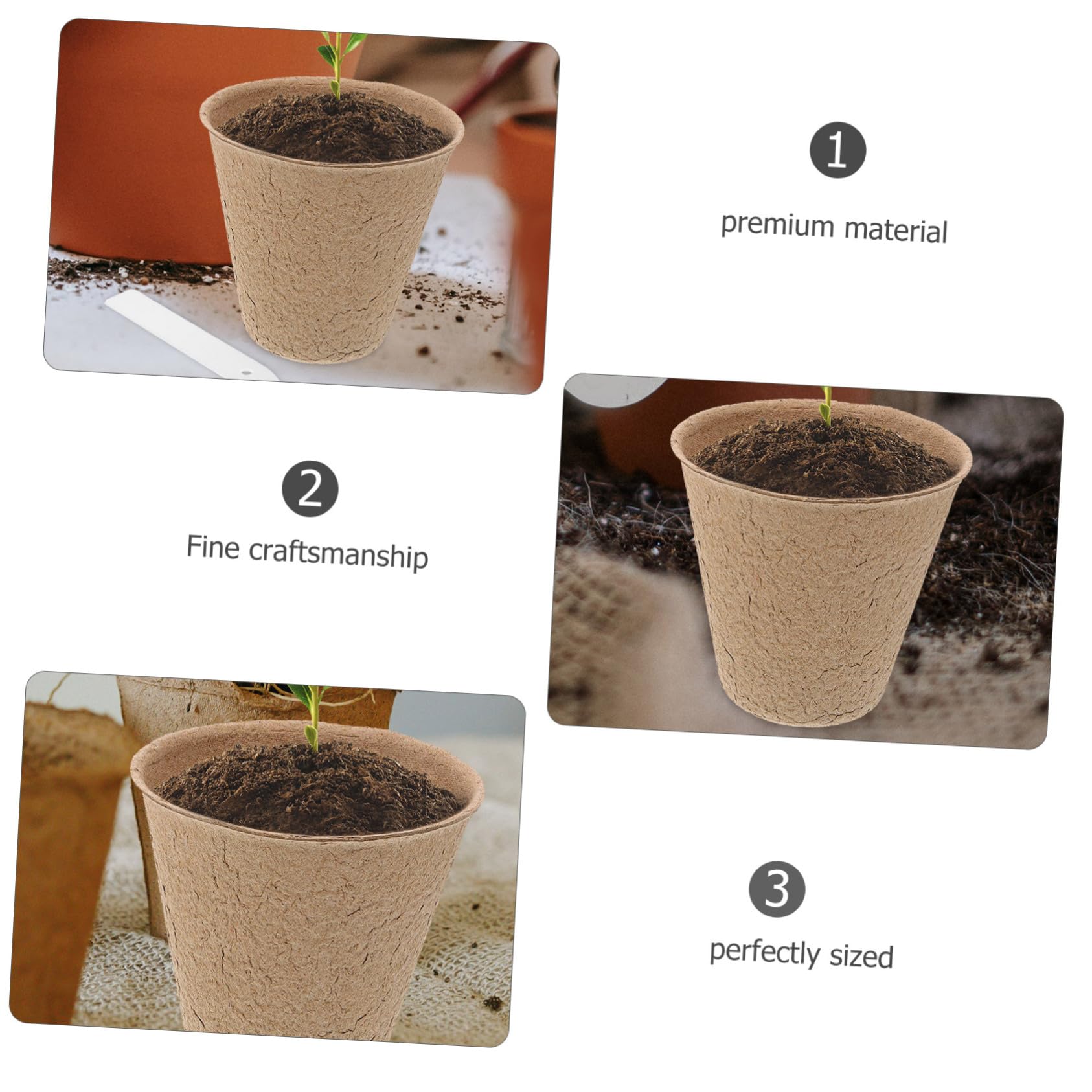 Vasi da Vivaio in Polpa di Torba Biodegradabili 110 Pezzi Etichette per Germinazione e Trapianto, Kit per Giardinaggio Domestico e Coltivazione in Vaso Ecologico