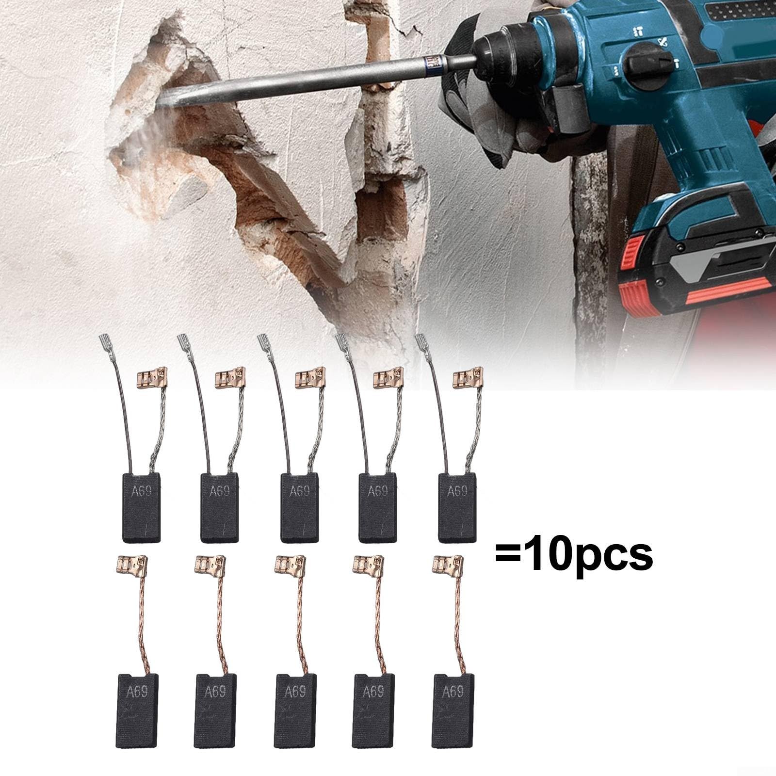 Spazzole di carbone per Bosch per utensili elettrici GBH-5-40 DCE GSH 5-CE GSH 5 E martello rotante e demolitore 10 pezzi