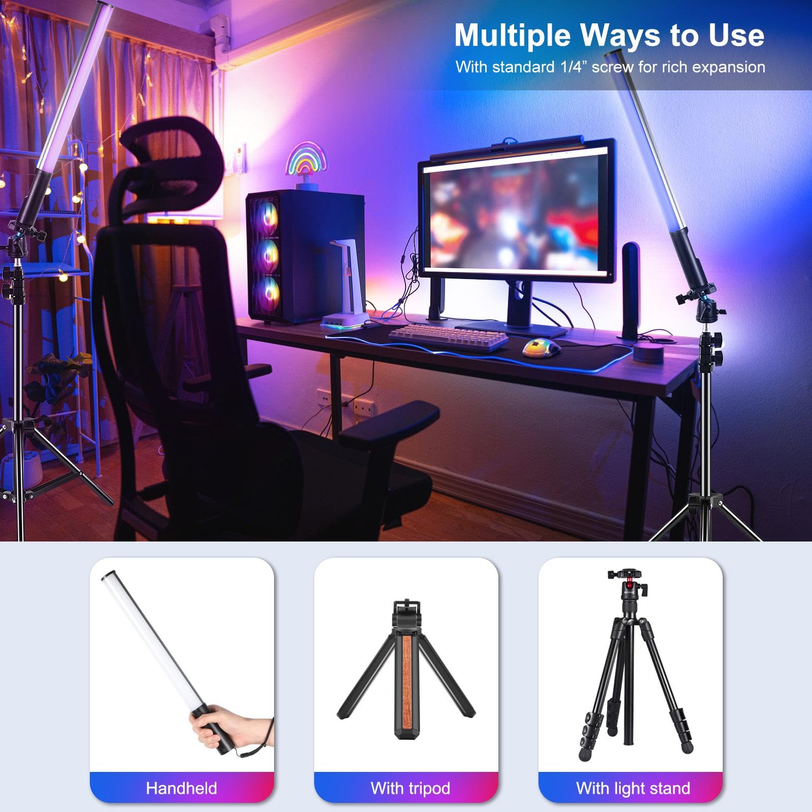 Amazon.com : PULUZ RGB LED Video Light Stick, Photography Lighting